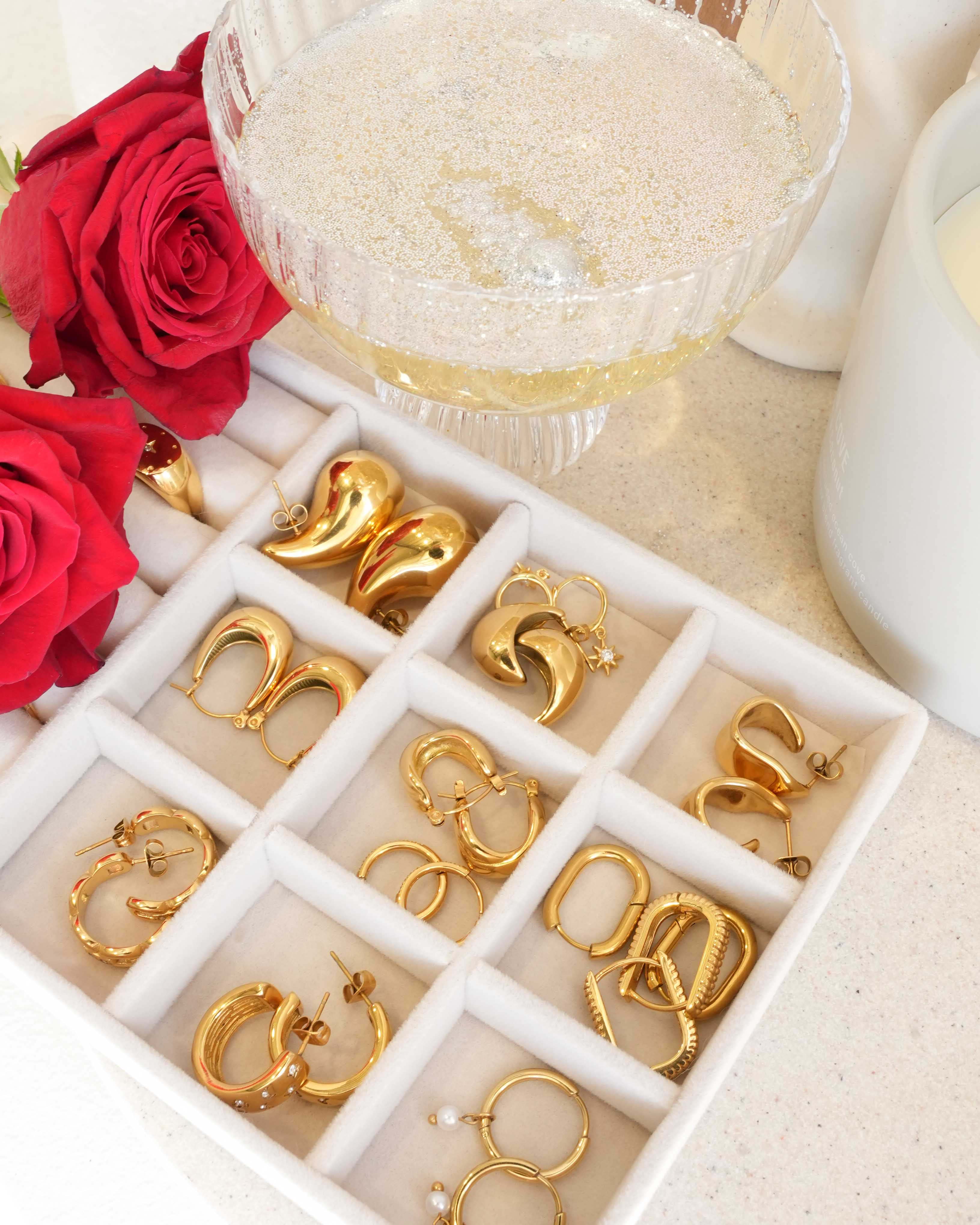 Kealy - 18k Gold Dome Hoop Earrings