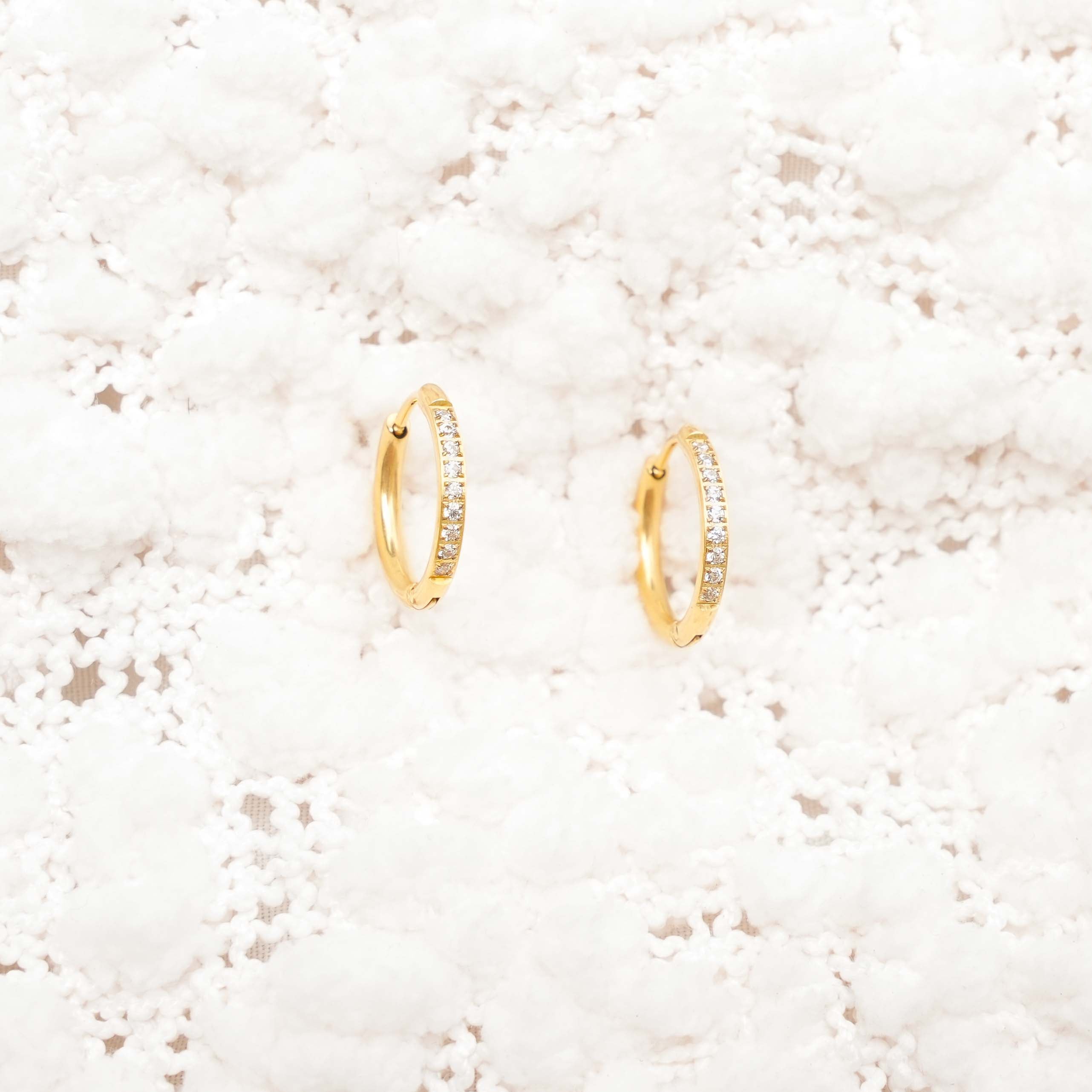 Kim - 18k Gold Cubic Zirconia Hoops