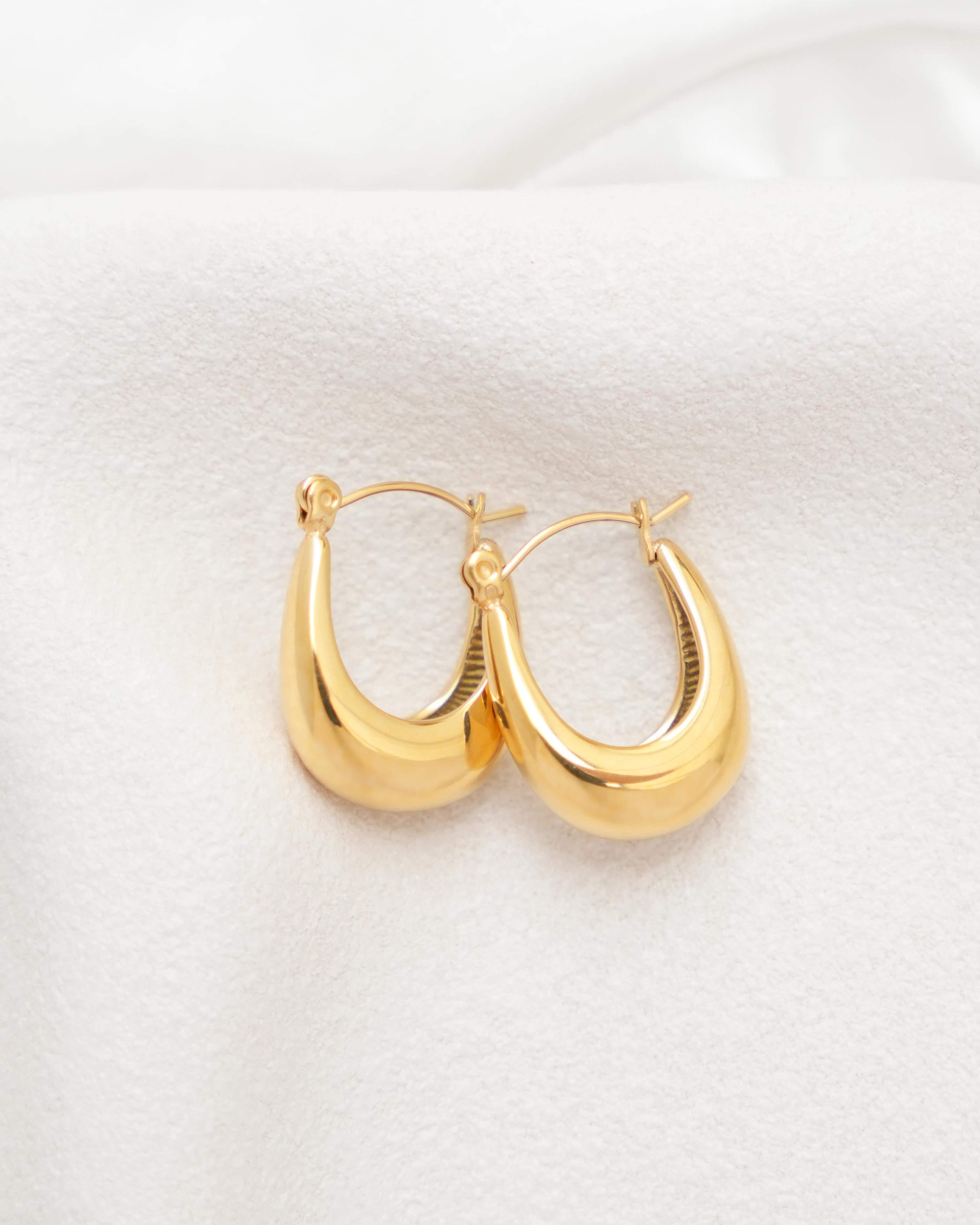 Kealy - 18k Gold Dome Hoop Earrings