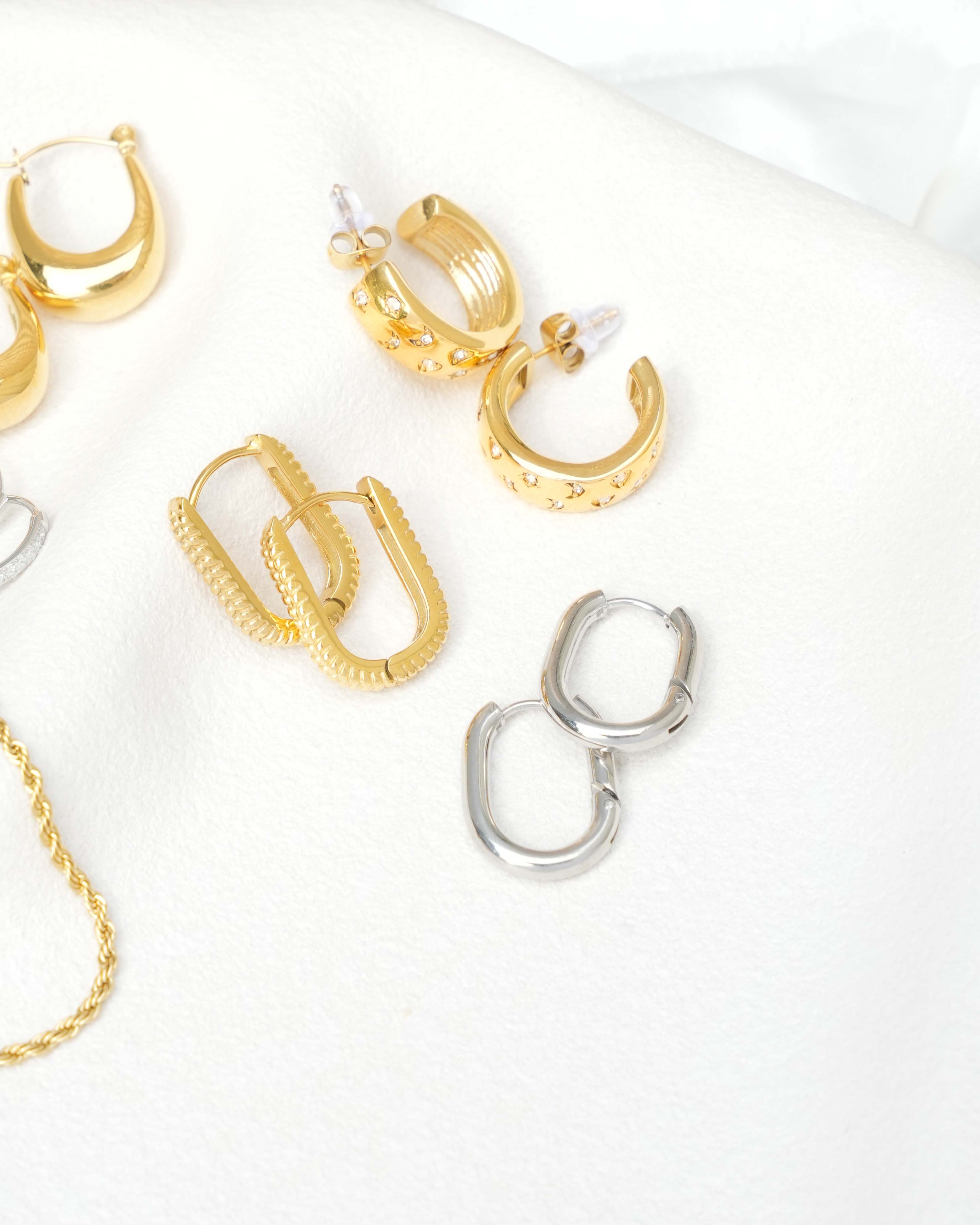 Claudia - Silver Oval Earrings