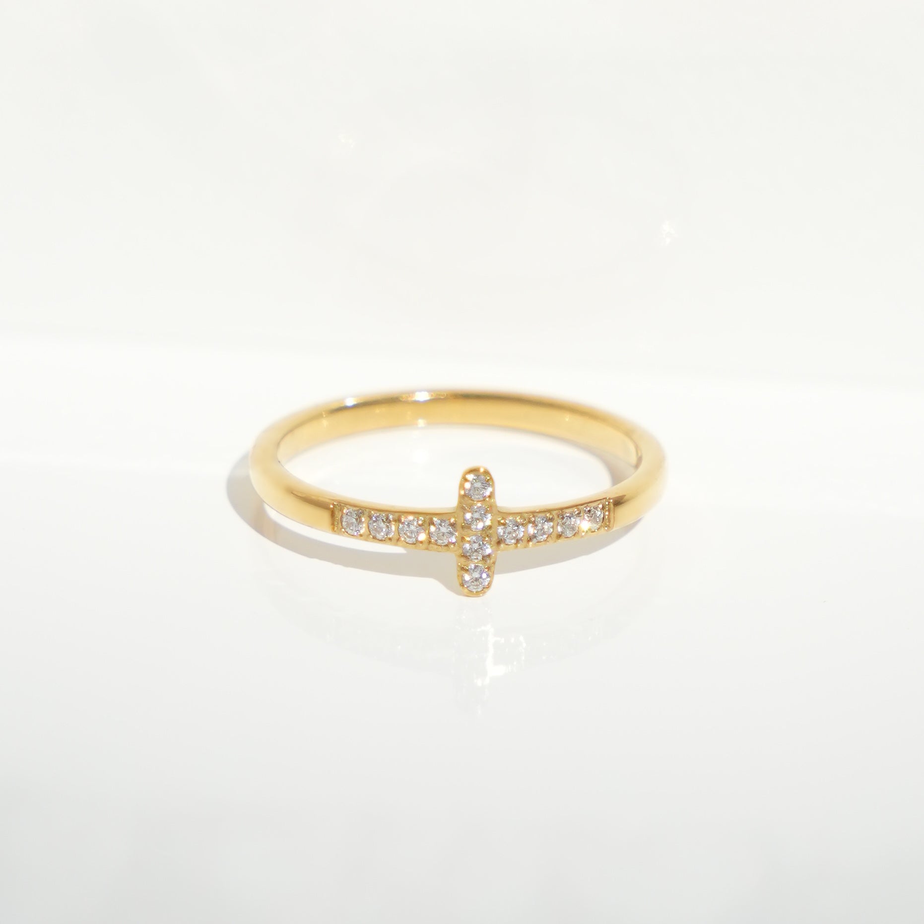 Haven - 18k Gold Zirconia Cross Ring