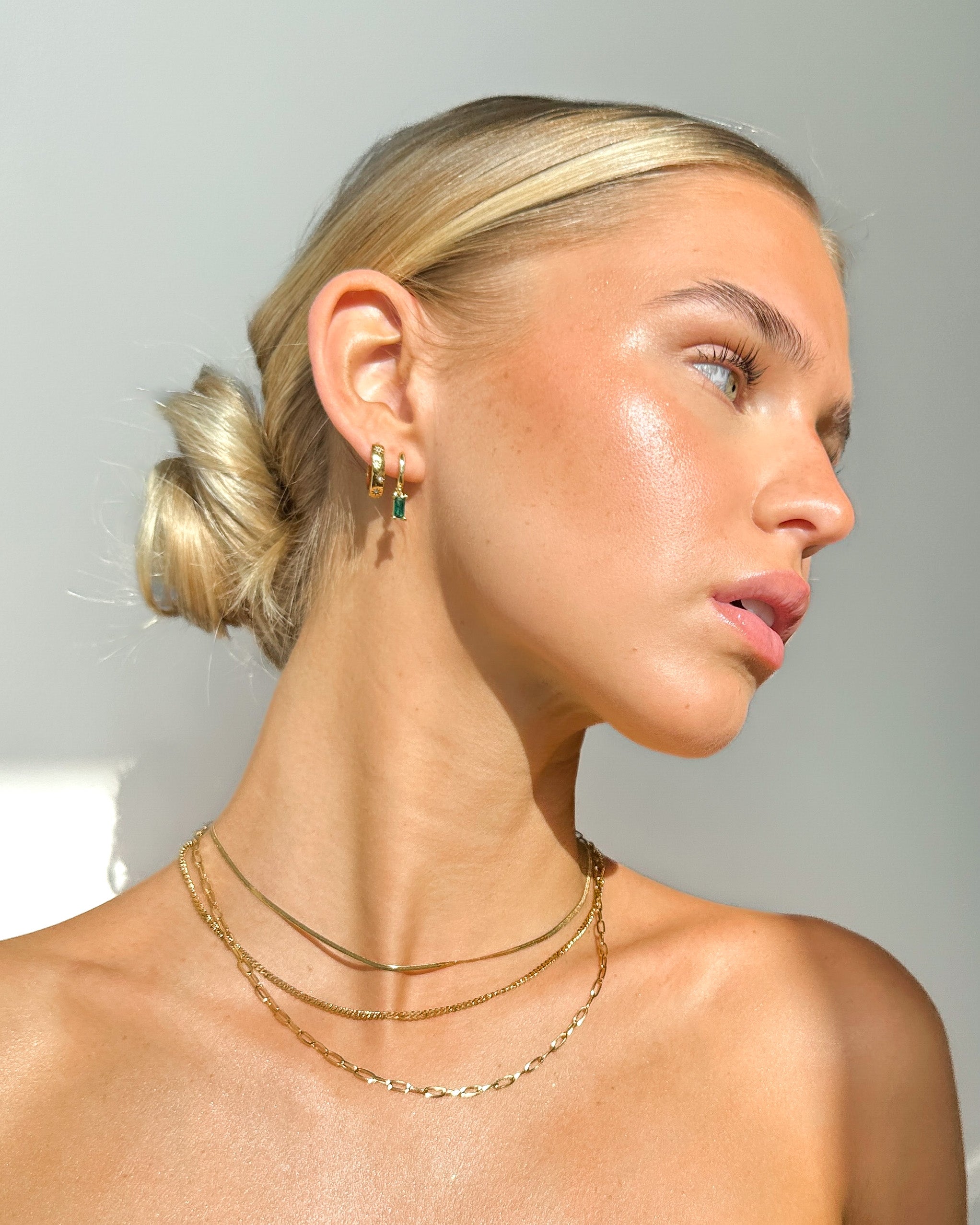 Midori - Green Drop Huggers 18k Gold