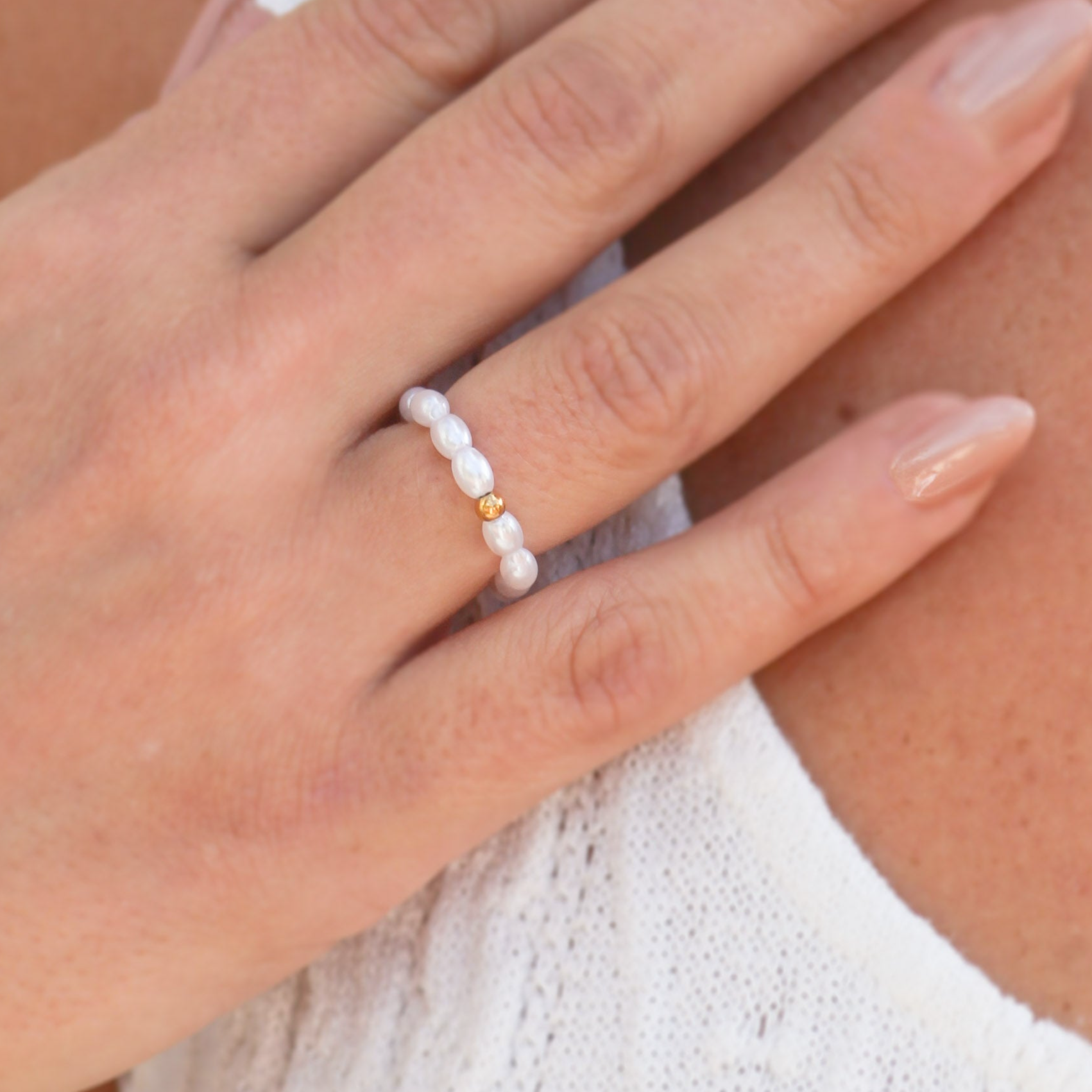 Khairo - White Pearl Ring