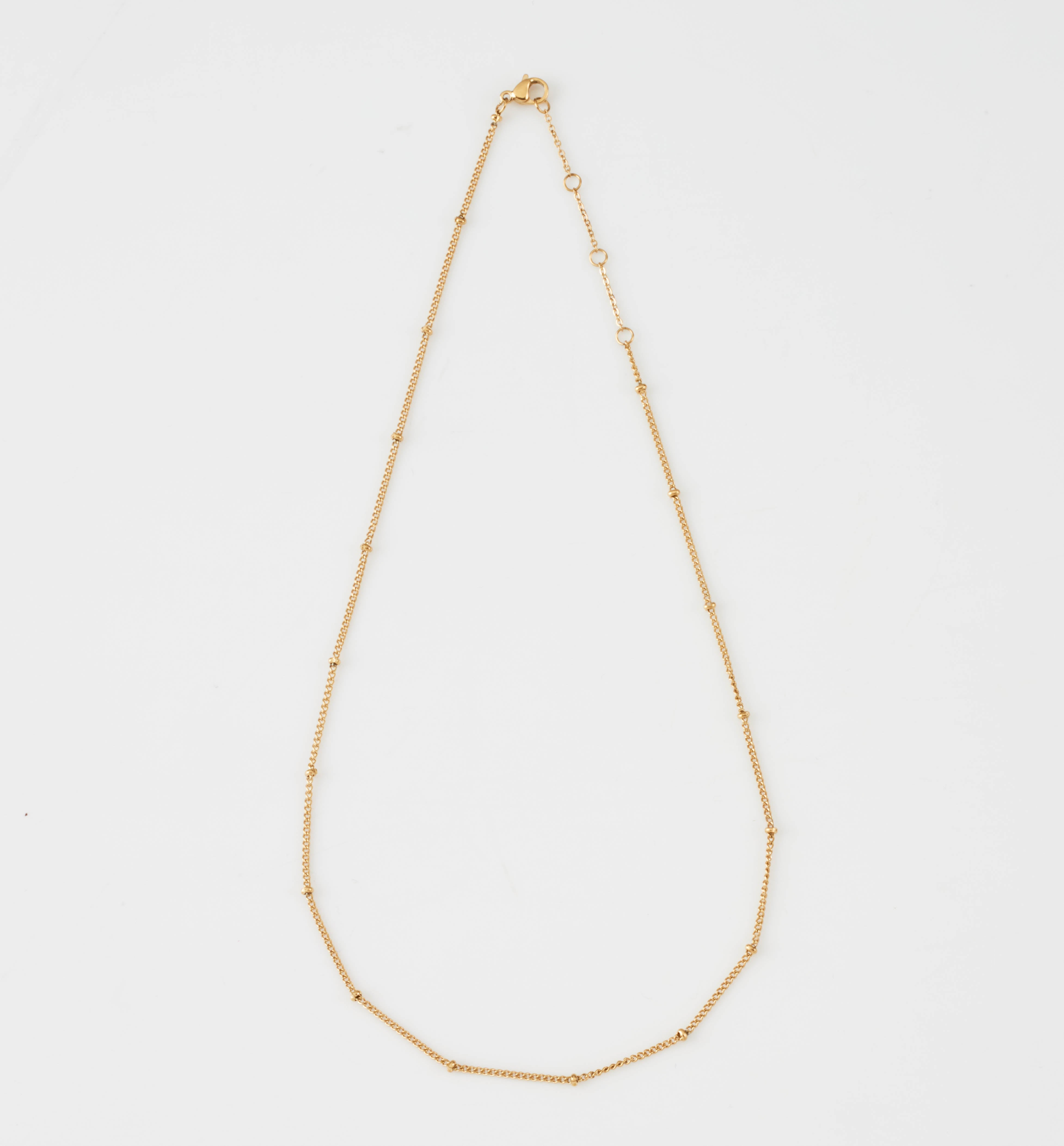 Josie - Gold Beaded Chain Necklace - Ocean Wave Jewelry