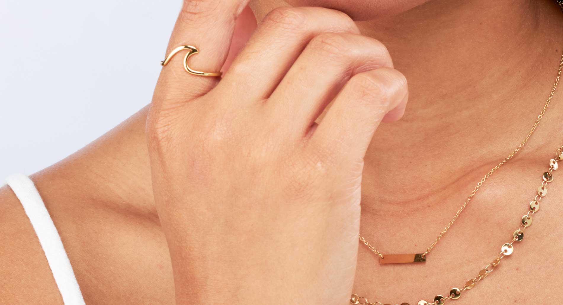 Ocean Wave Ring - 18k Gold plated stainless steel - Ocean Wave Jewelry