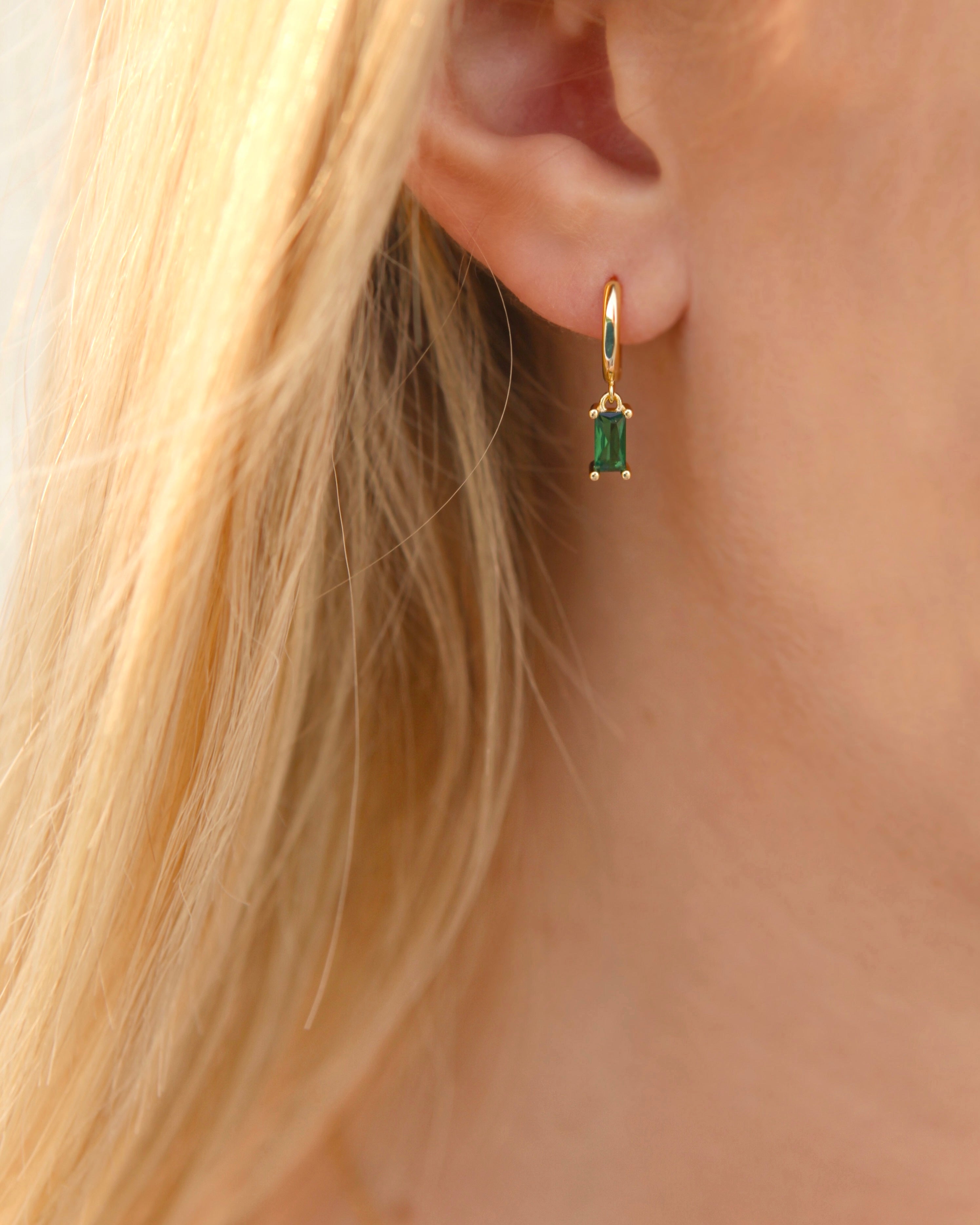 Midori - Green Drop Huggers 18k Gold