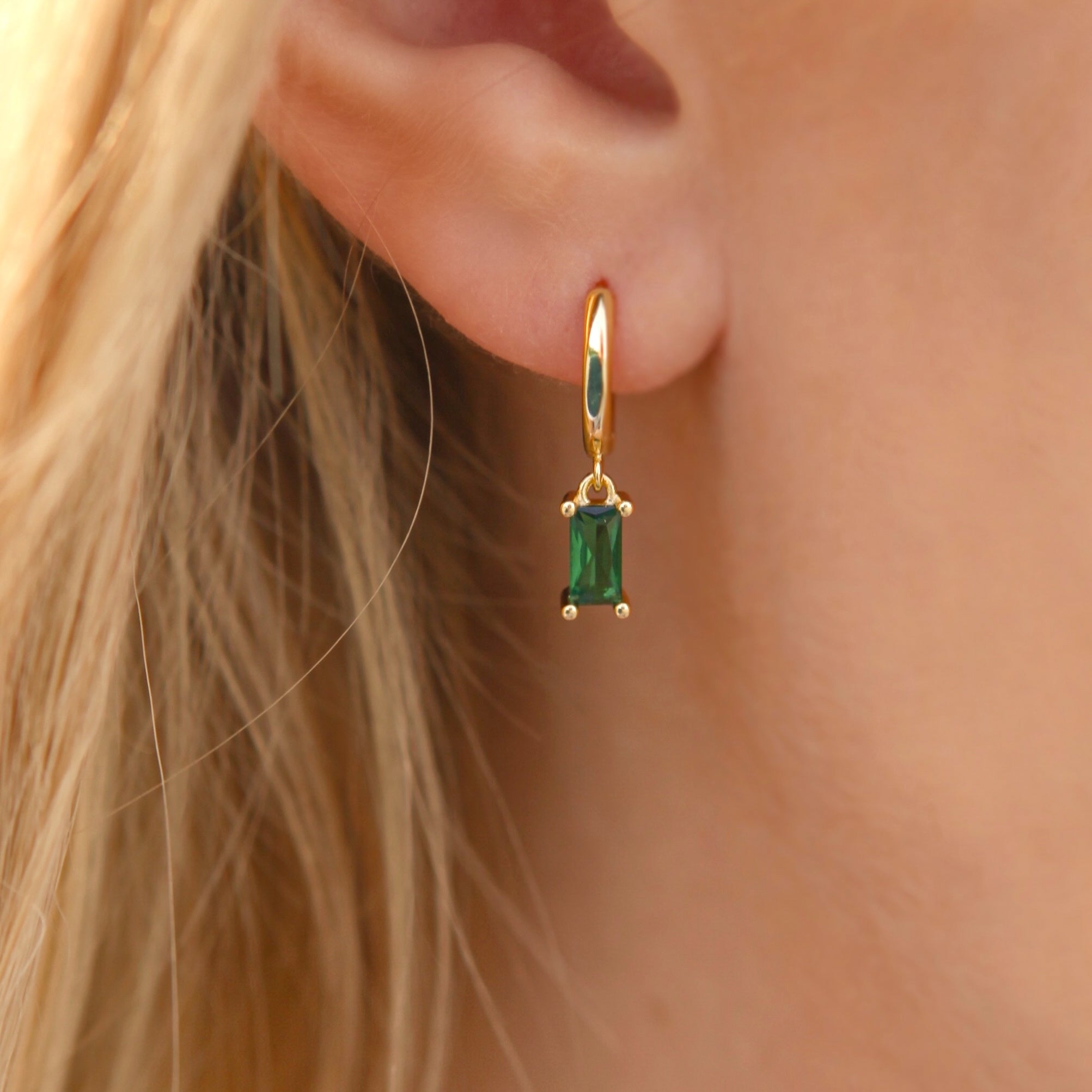 Midori - Green Drop Huggers 18k Gold