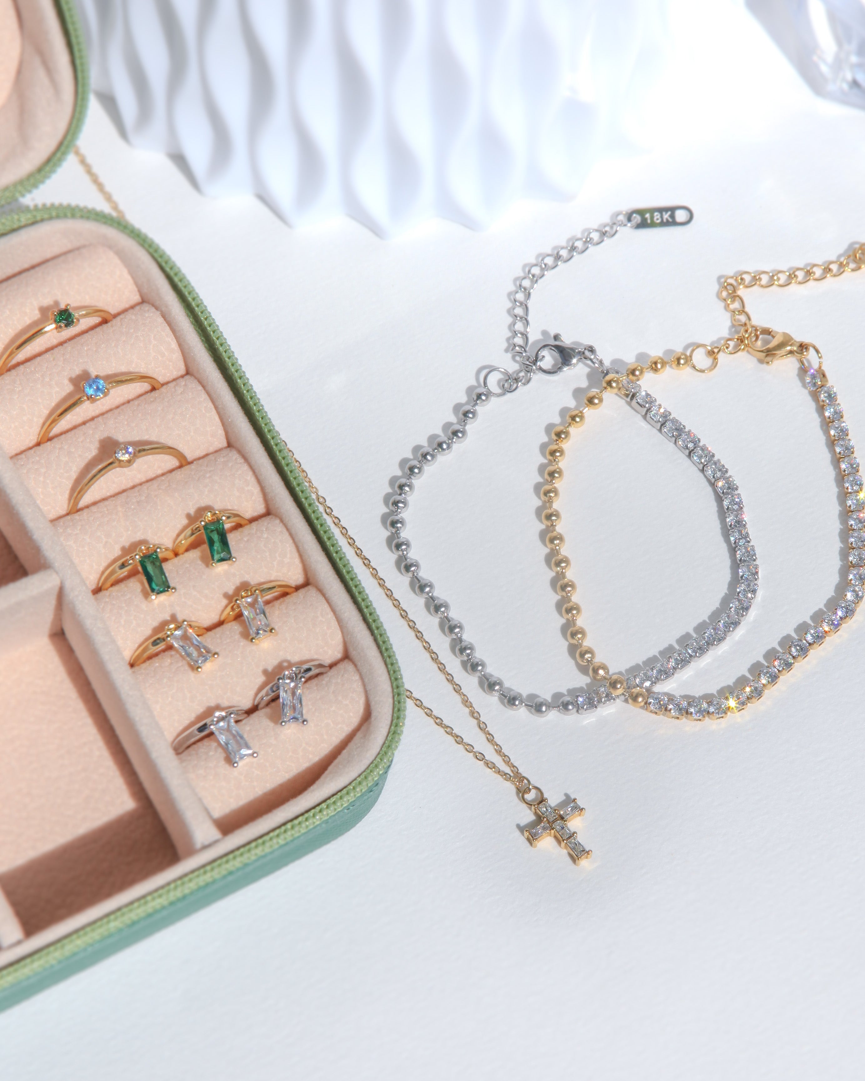 Midori - Green Drop Huggers 18k Gold