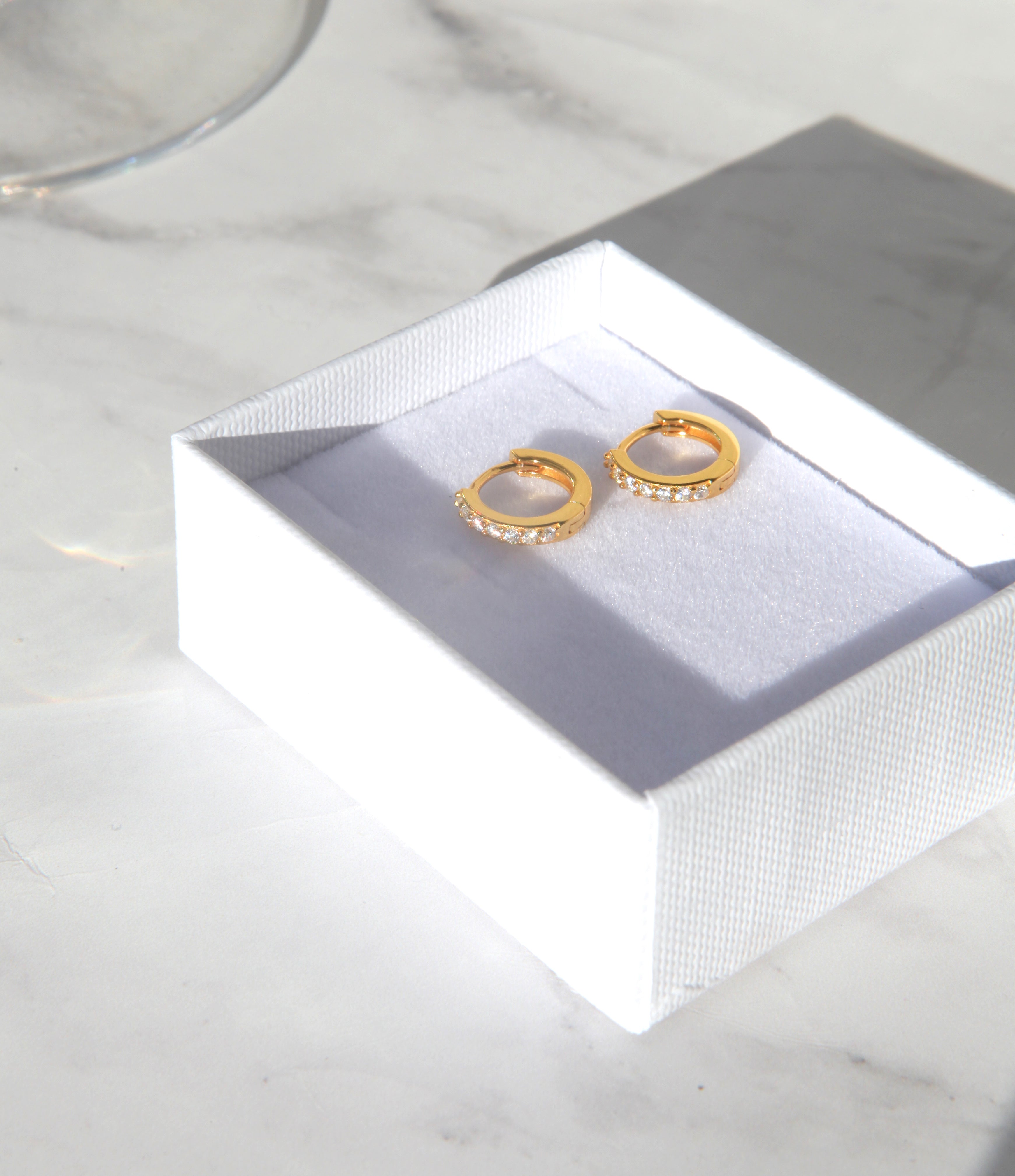 18k Gold Cubic Zirconia Huggers