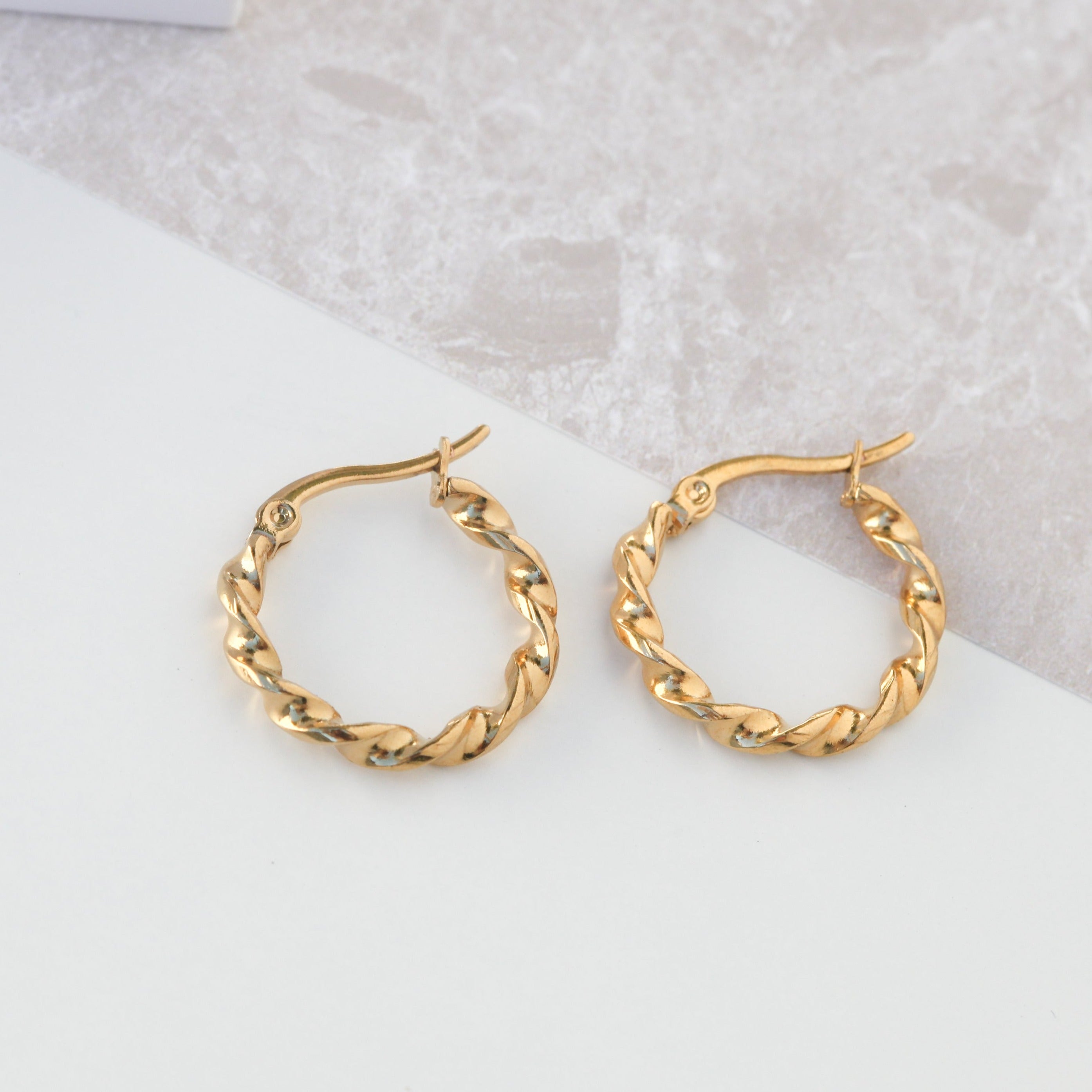 Faith - 20mm Twisted Hoops - 18k Gold