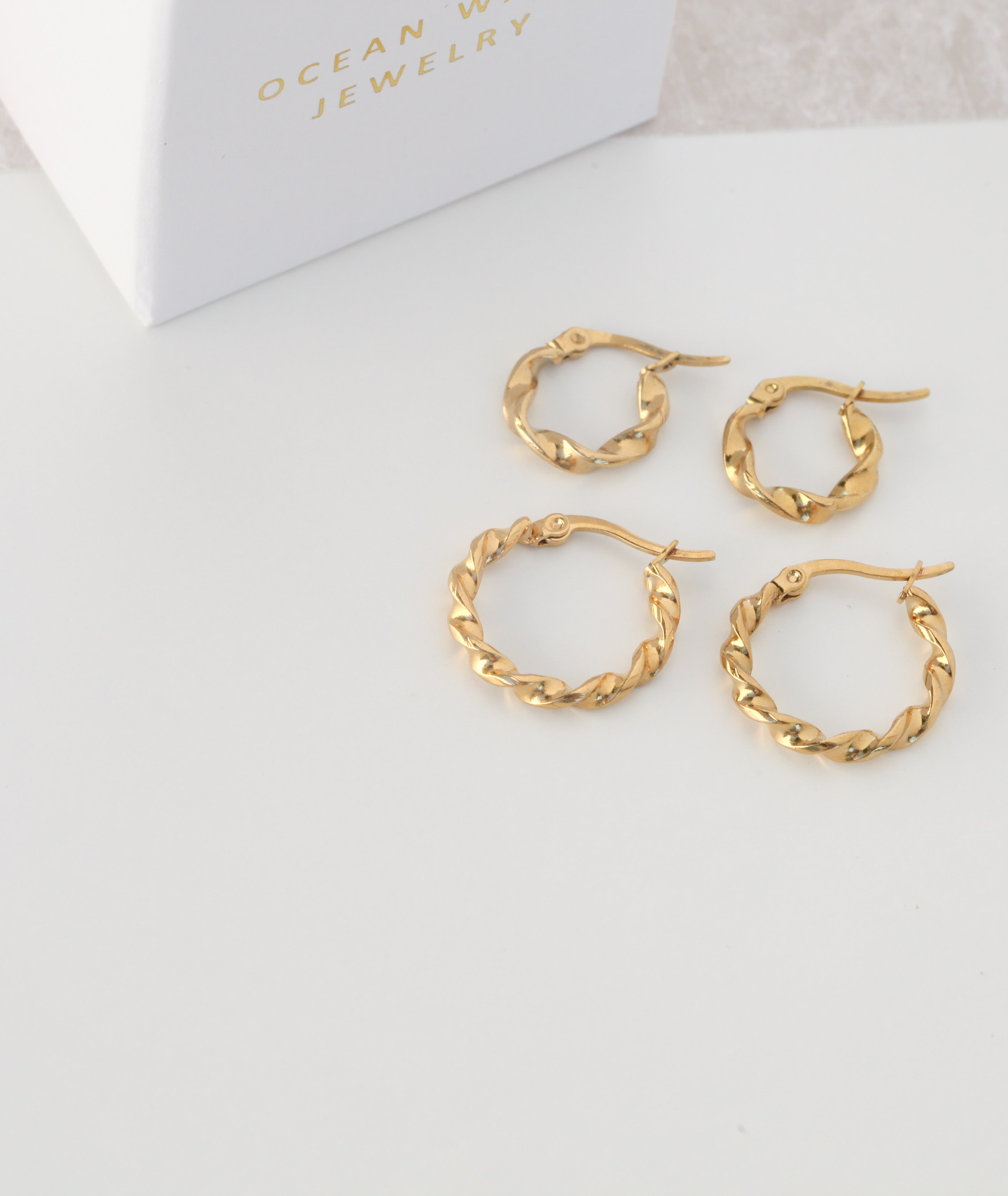 Faith - 15mm Twisted Hoops - 18k Gold
