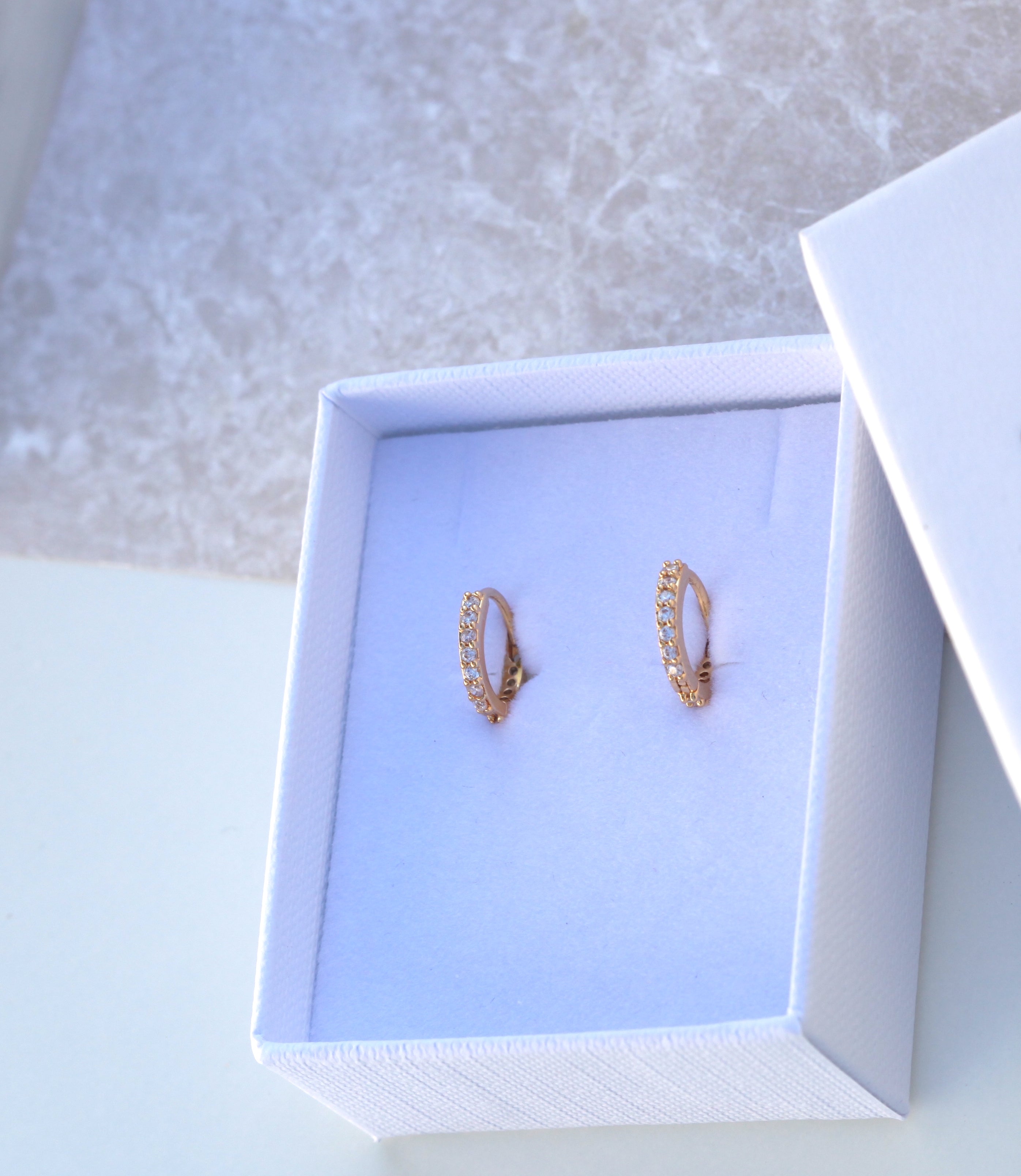 18k Gold Cubic Zirconia Huggers