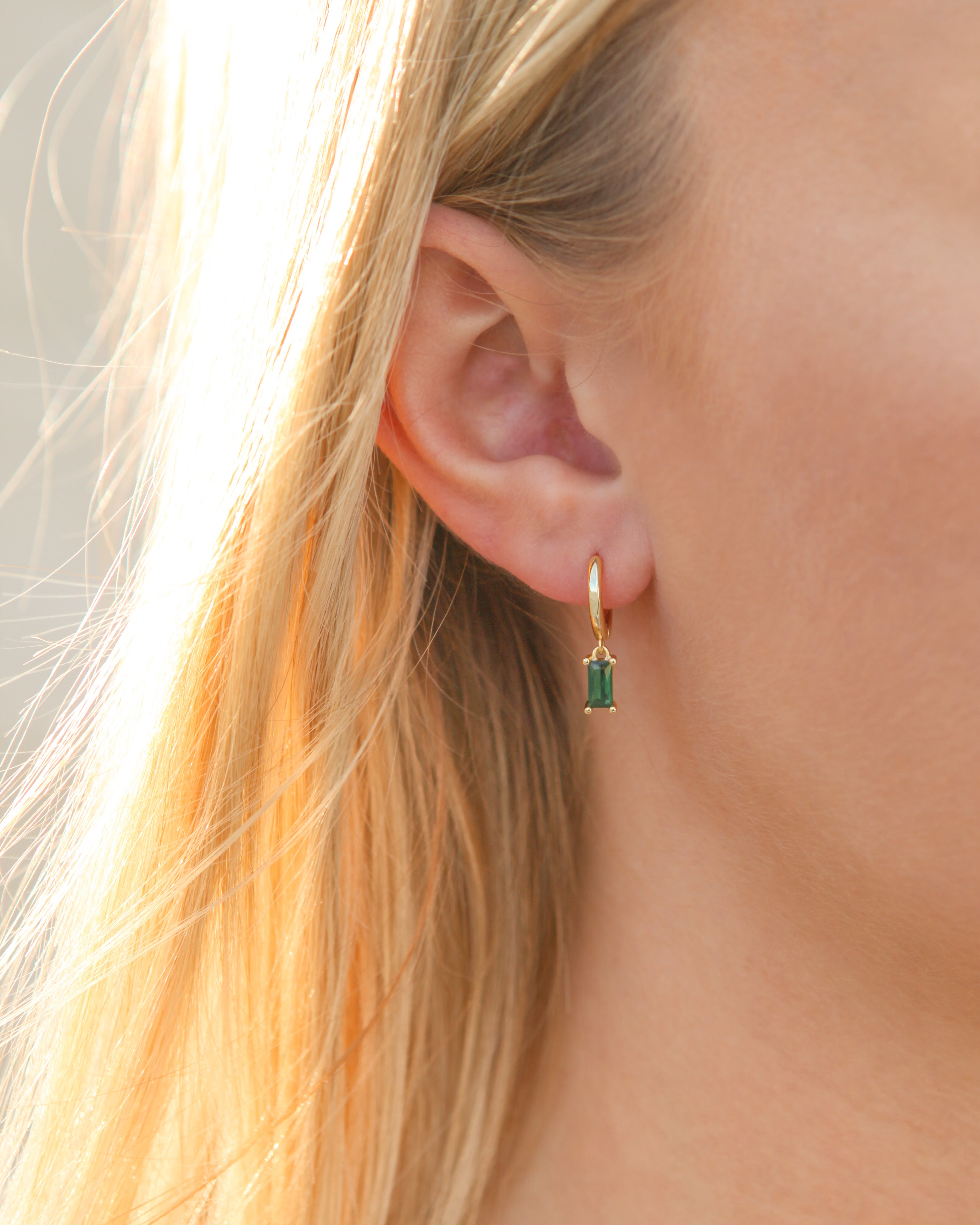 Midori - Green Drop Huggers 18k Gold