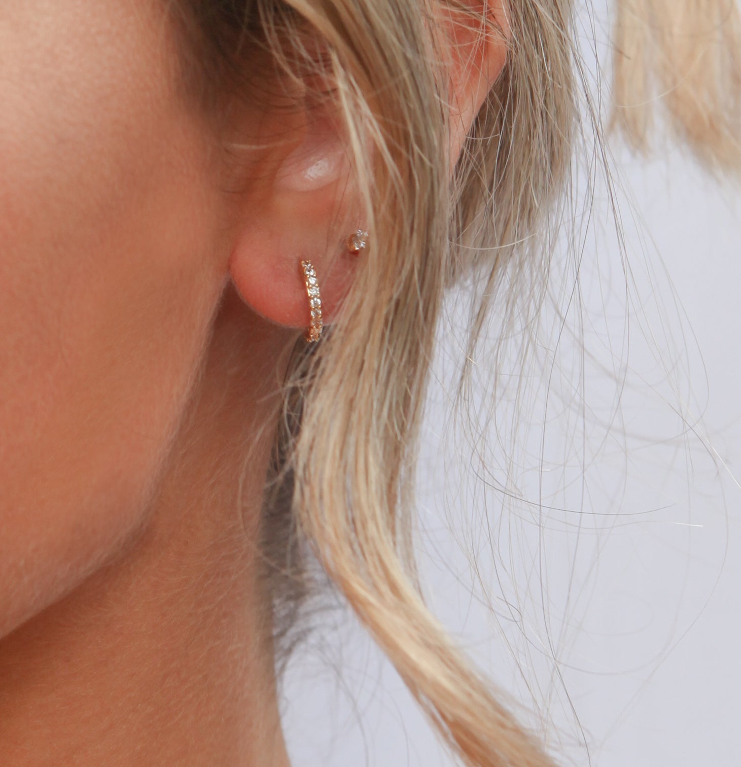 18k Gold Cubic Zirconia Huggers