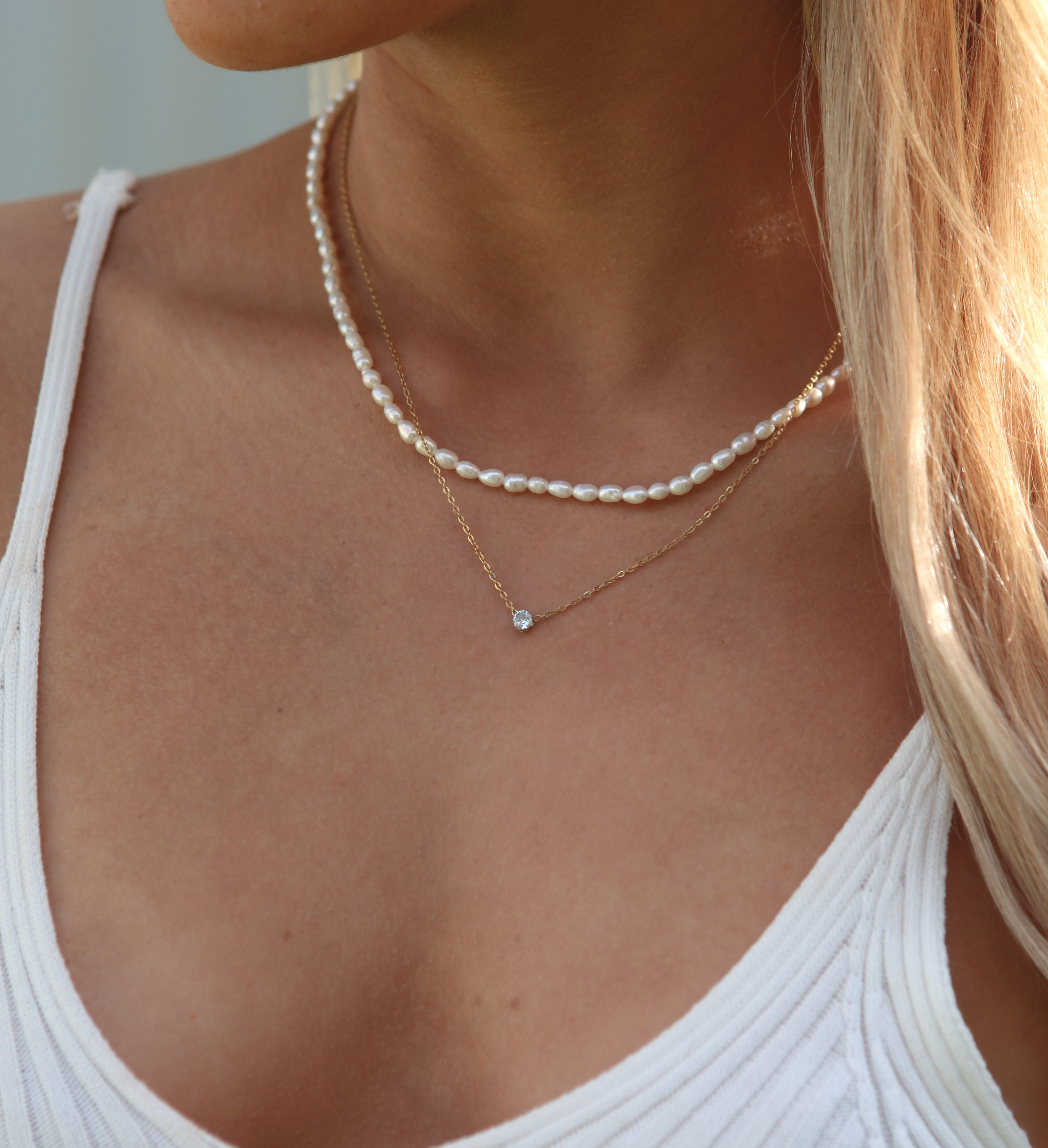 Freshwater Pearl Necklace 18k Gold