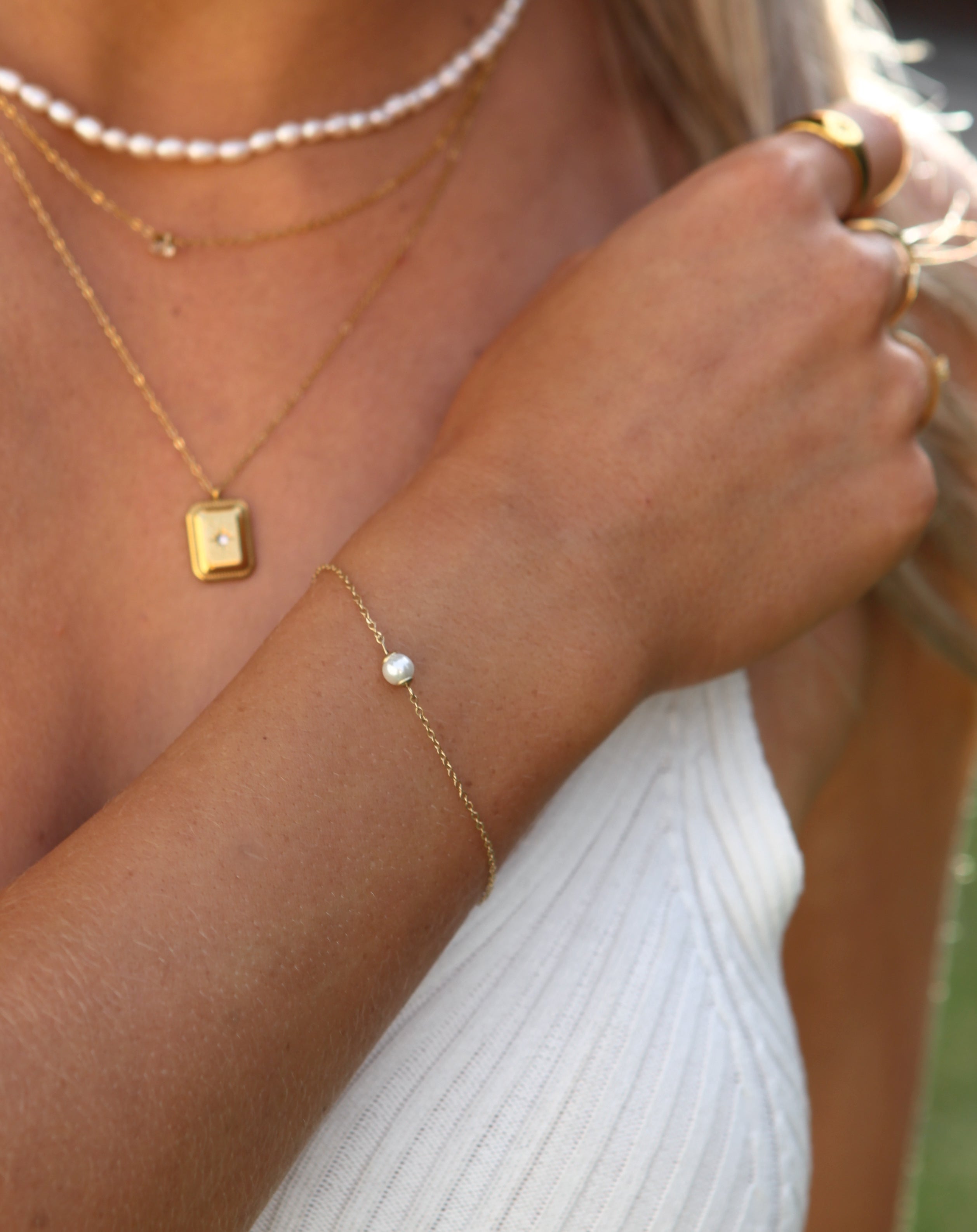 Jayda - 18k Gold Pearl Bracelet