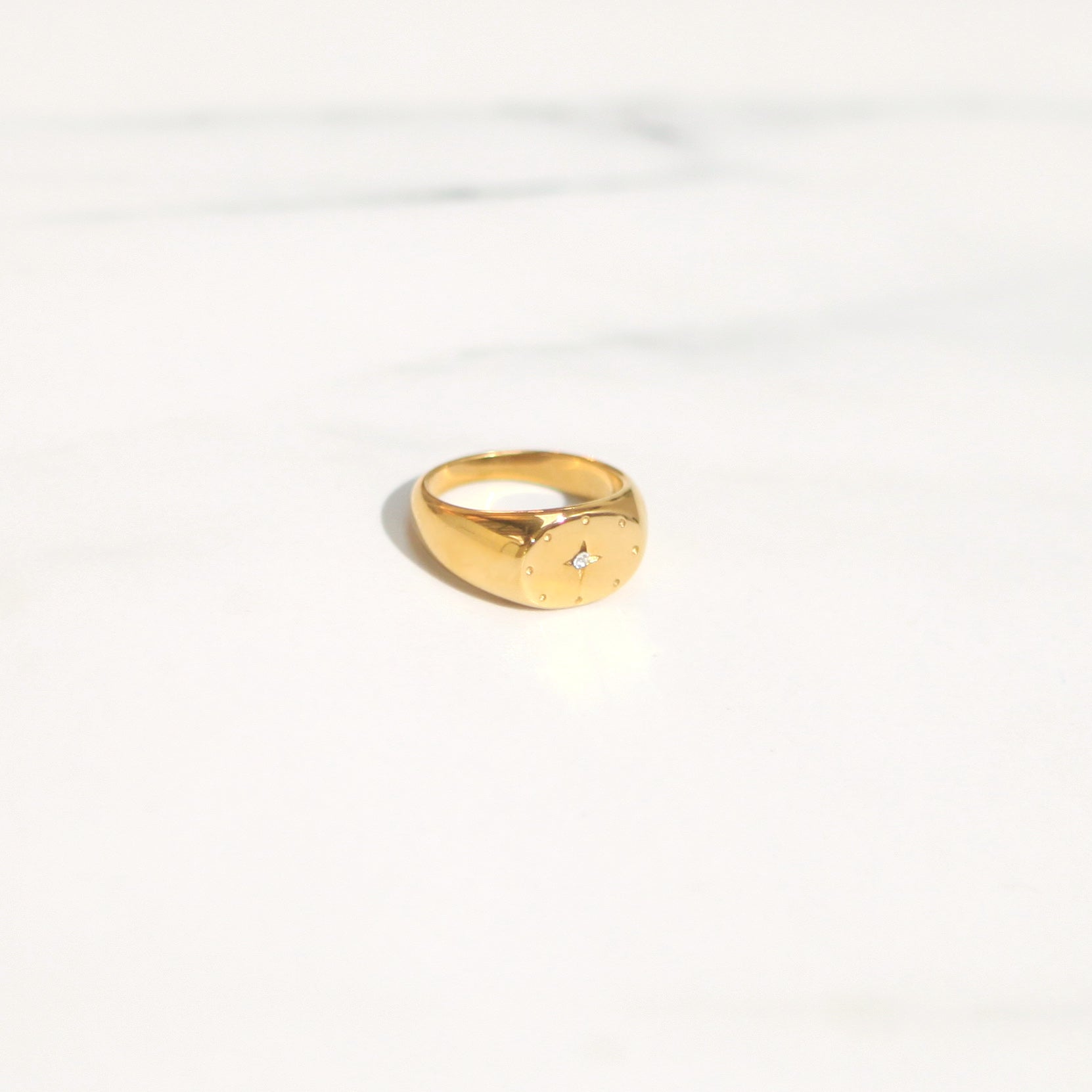 Sascha - 18k Gold Star Inlay Ring