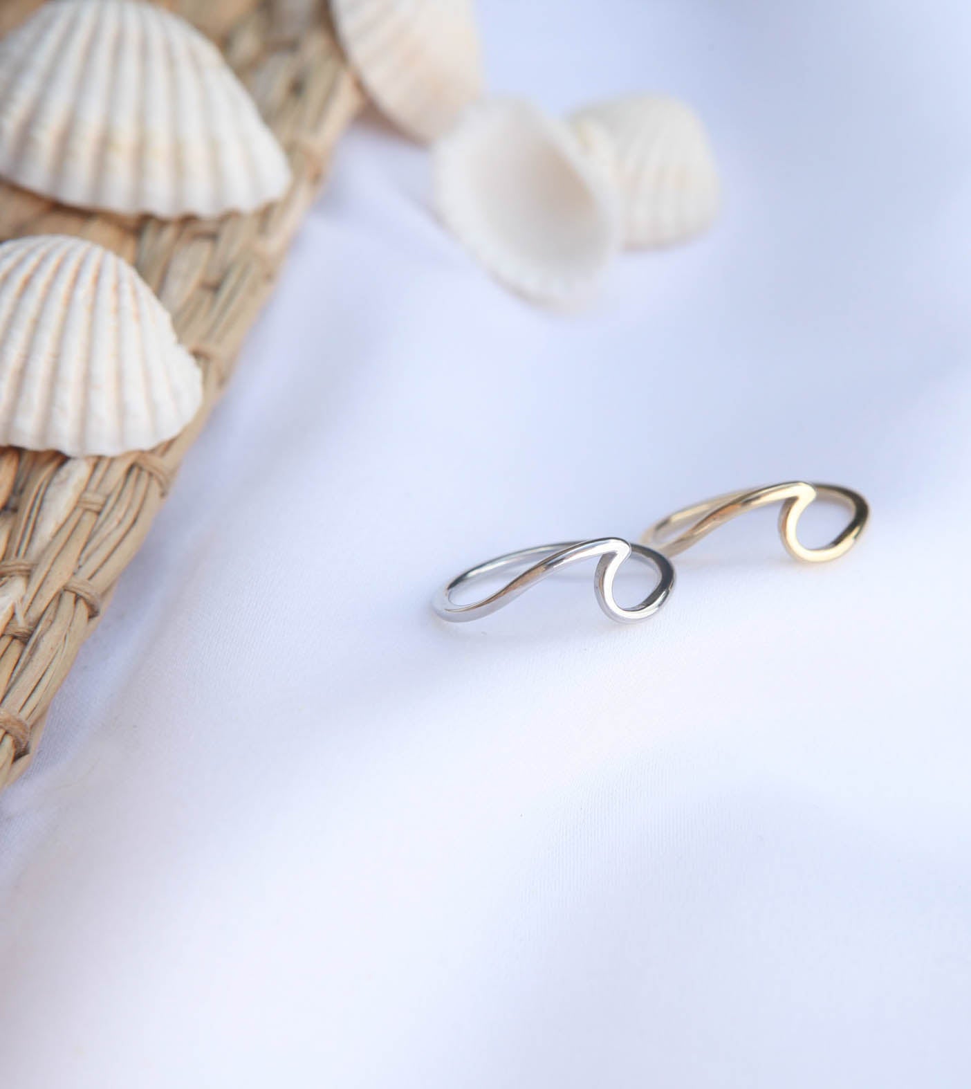 Ocean Wave Ring - 18k Gold plated stainless steel - Ocean Wave Jewelry