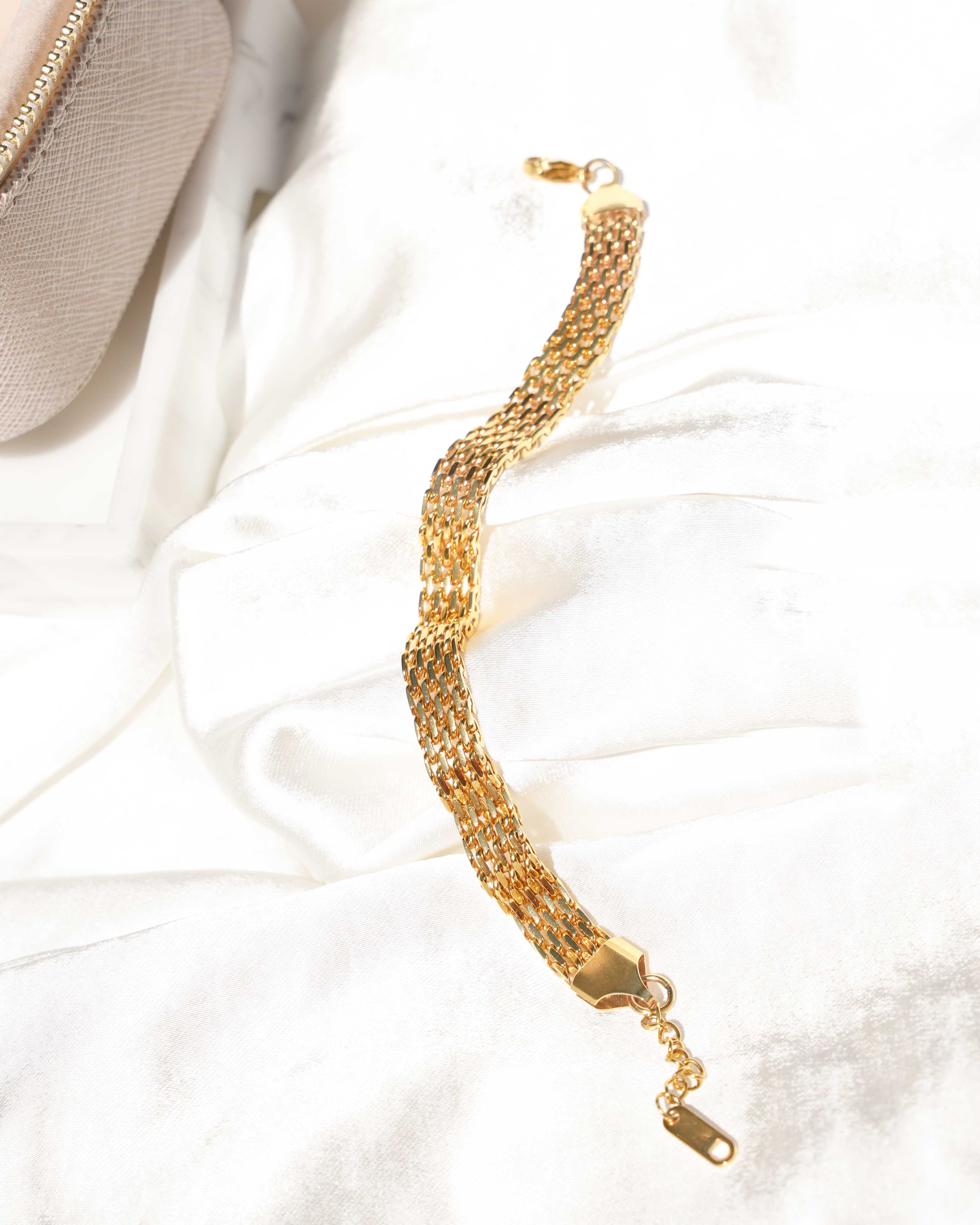 Delany - 18k Gold Mesh Band Bracelet