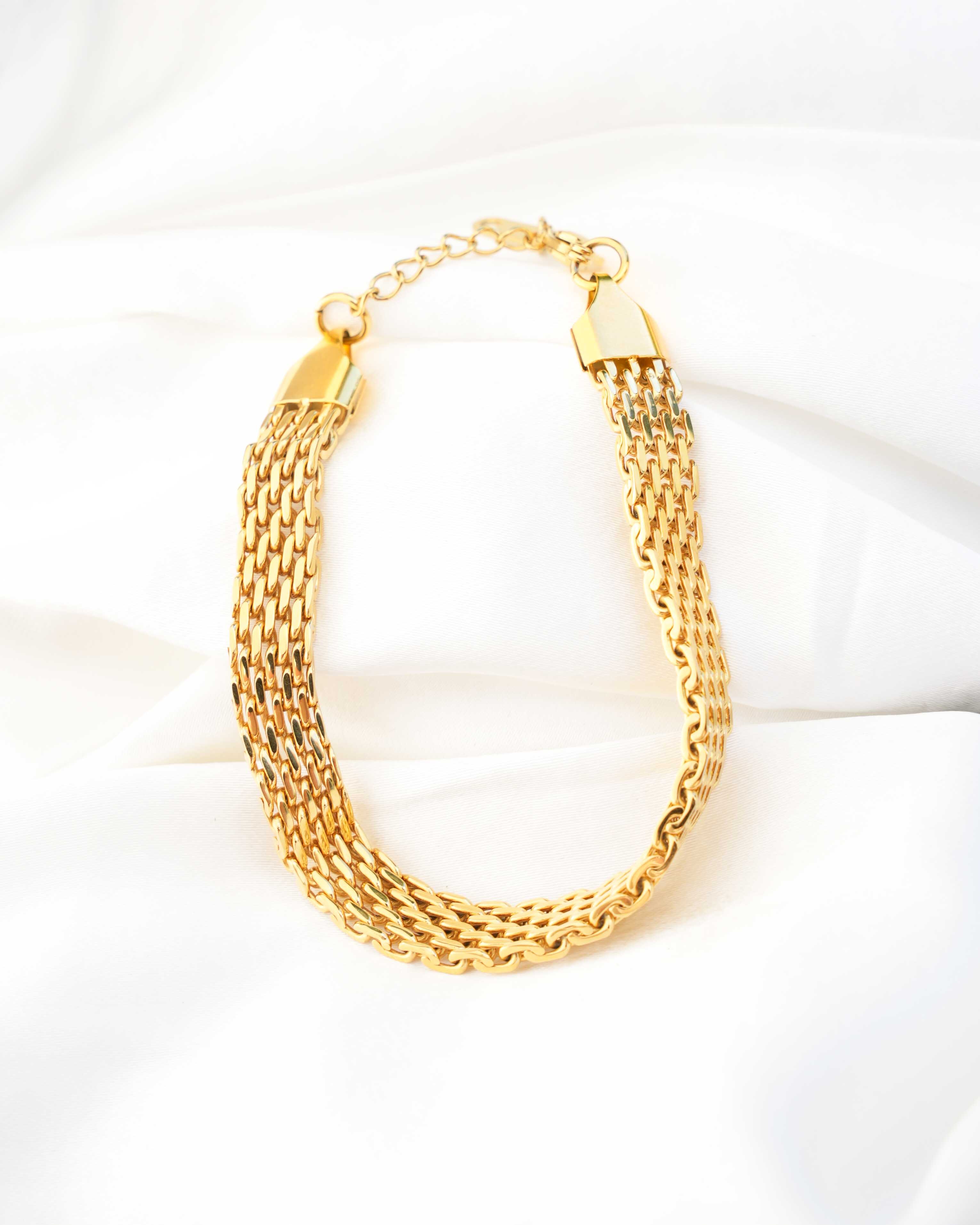 Delany - 18k Gold Mesh Band Bracelet