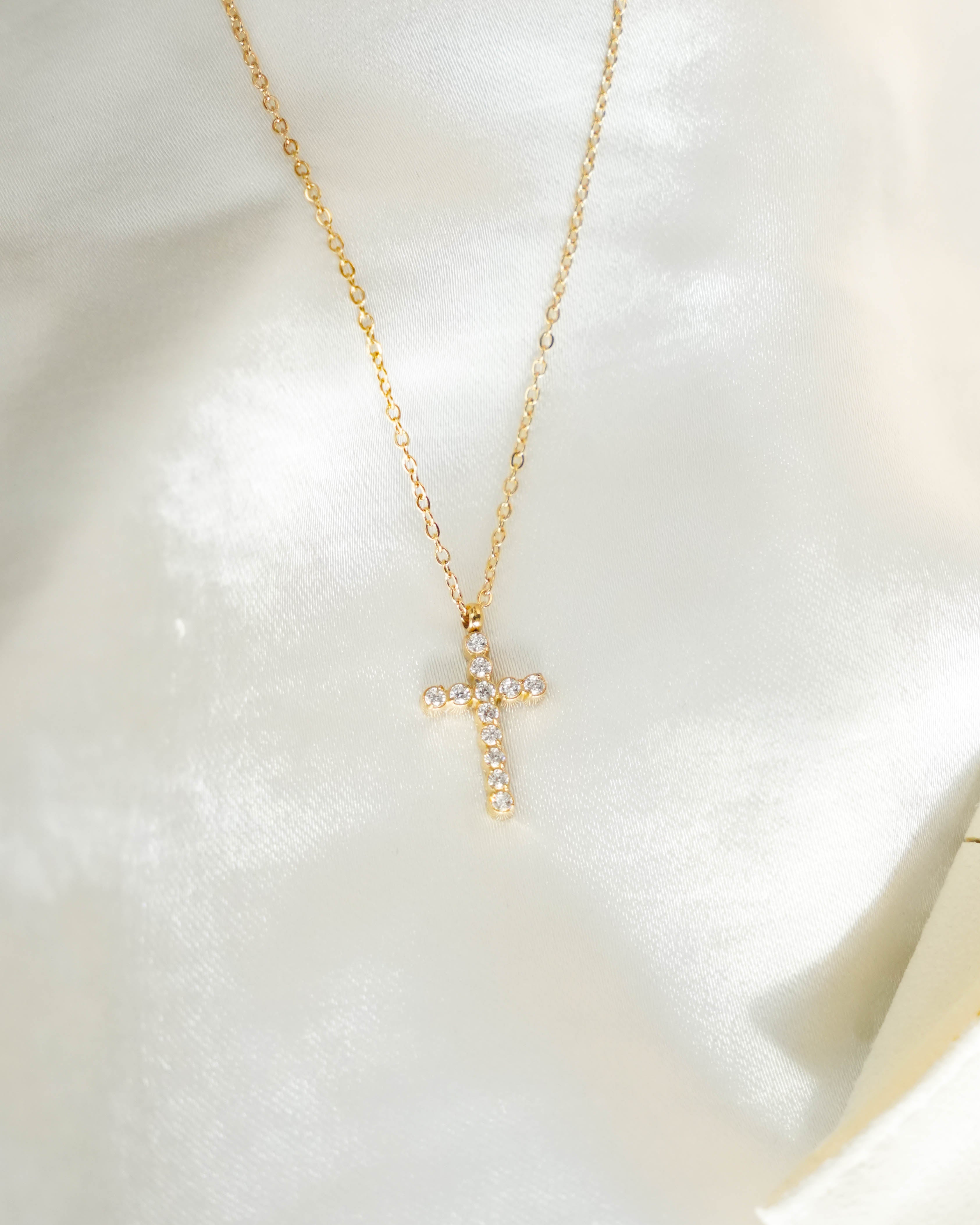 Cross - Silver Zirconia Necklace