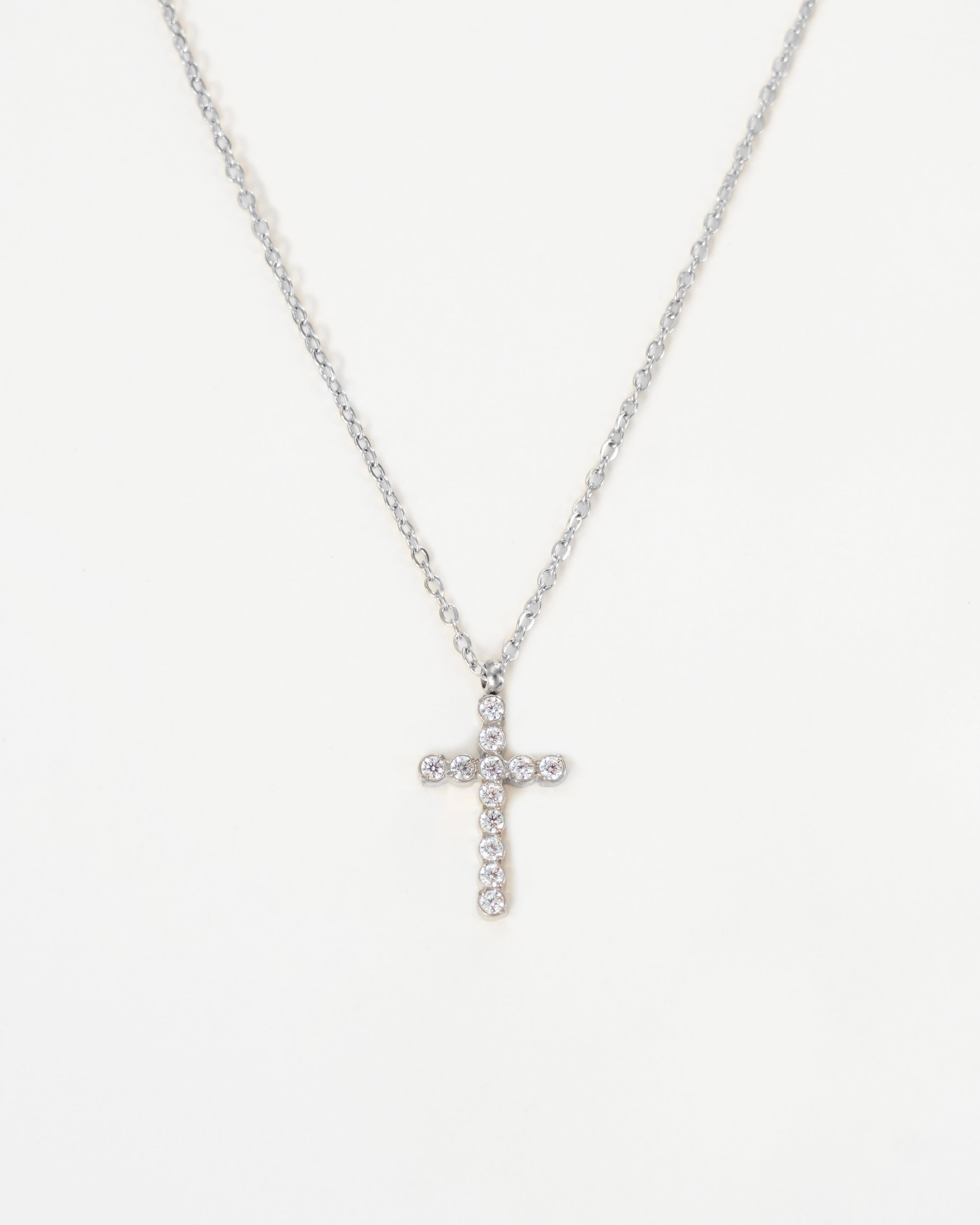 Cross - Silver Zirconia Necklace