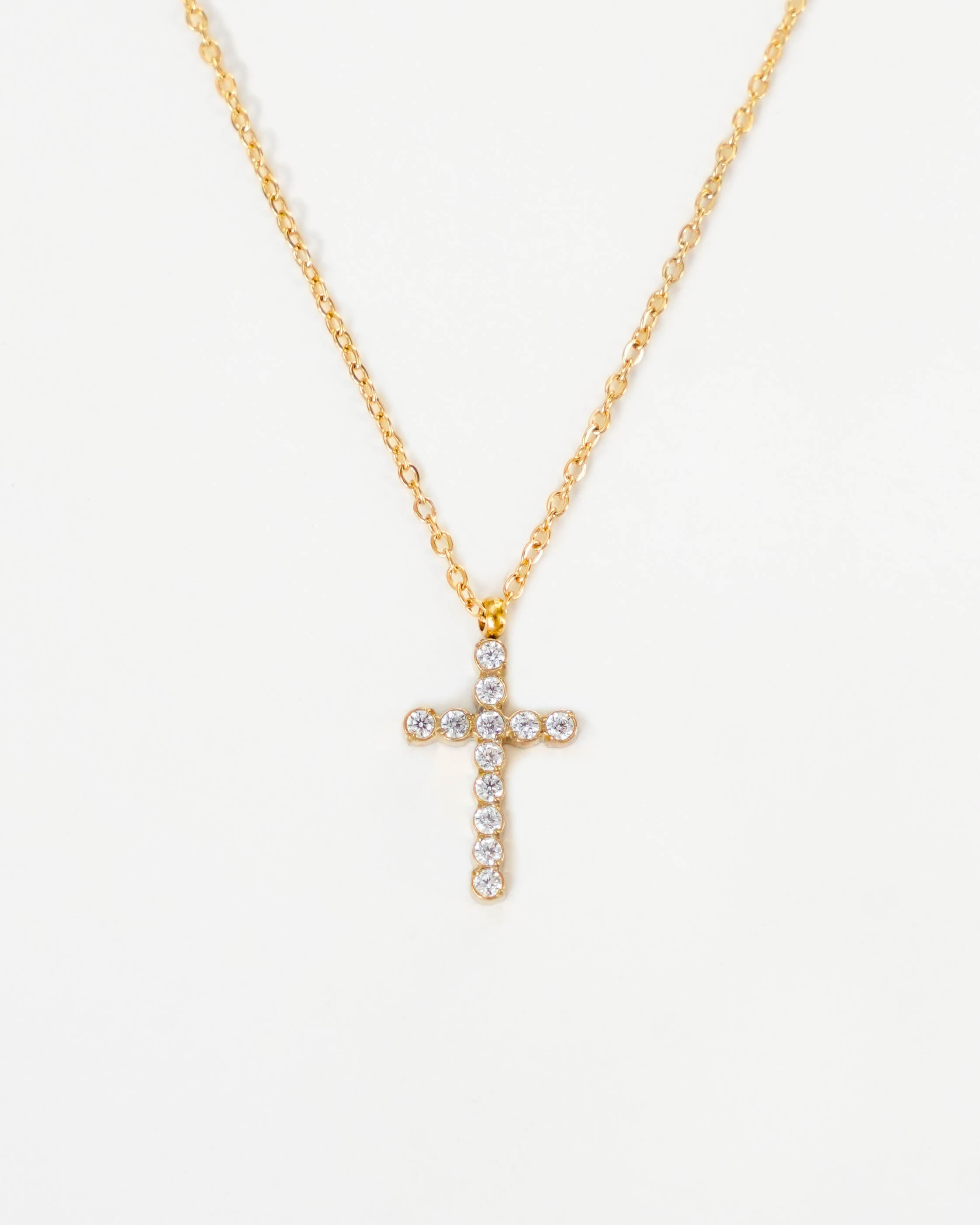 Cross - 18k Gold Zirconia Necklace