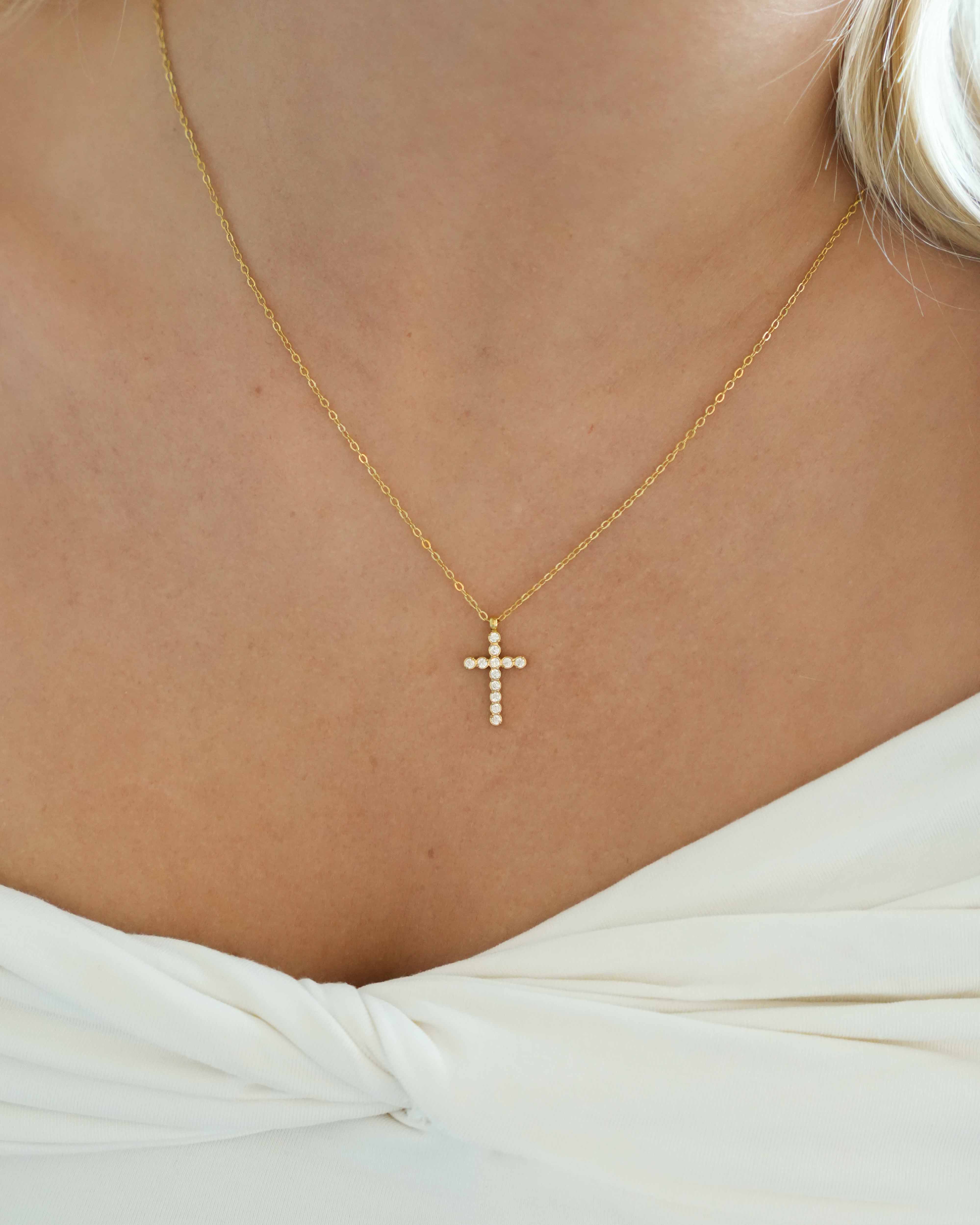 Cross - Silver Zirconia Necklace