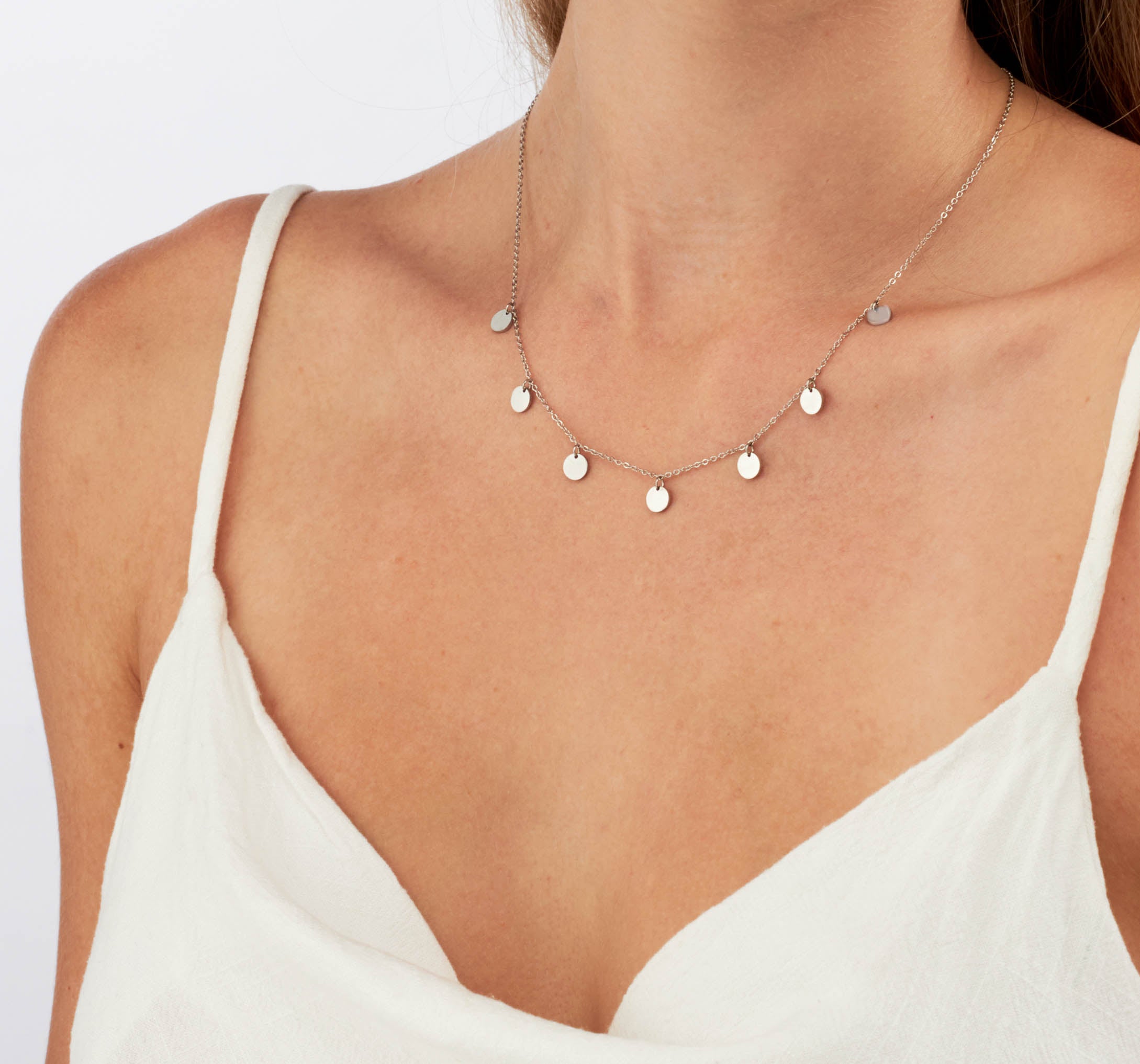 Skyler - Silver disk necklace - Ocean Wave Jewelry