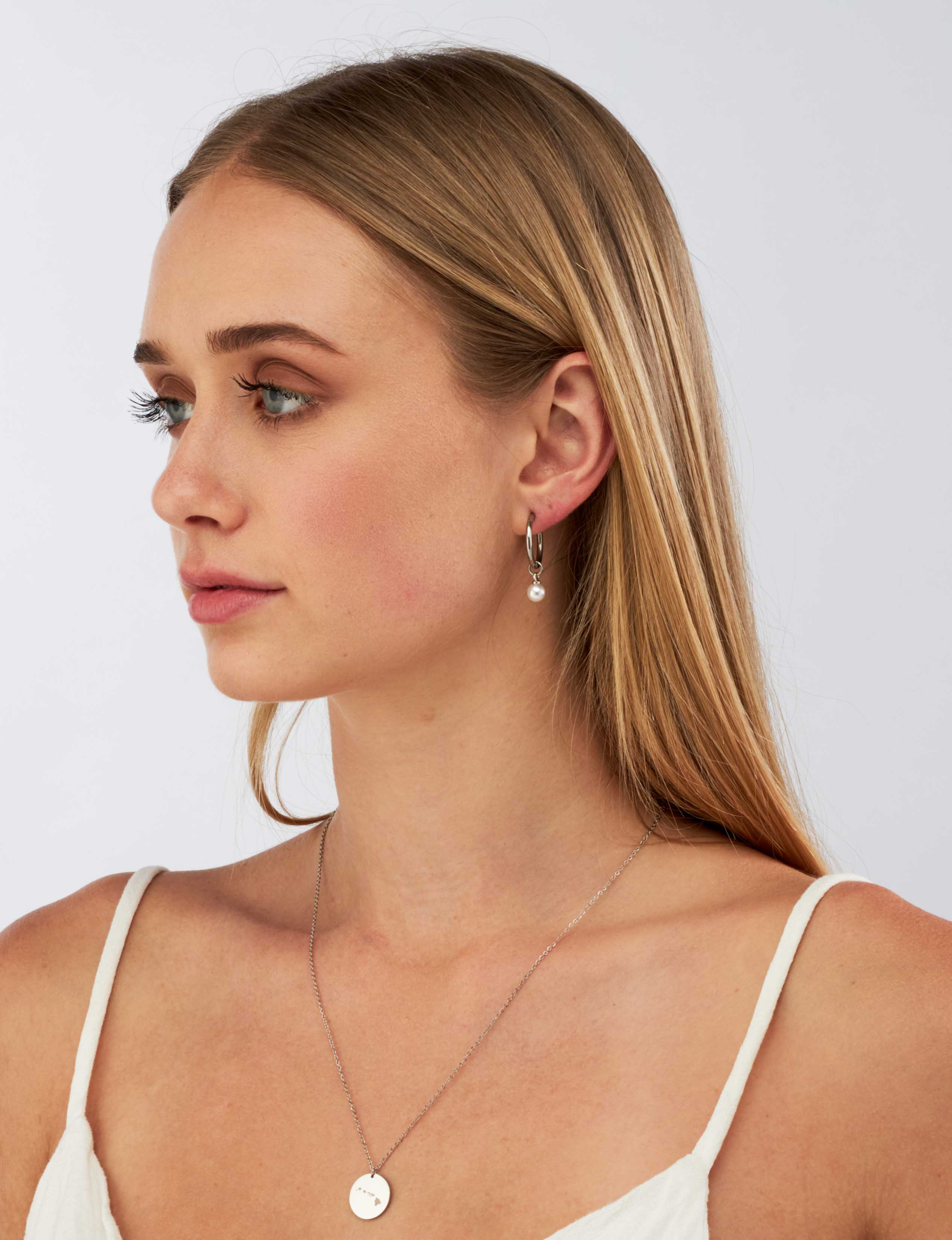 Pearl Hoops - Silver Earrings - Ocean Wave Jewelry
