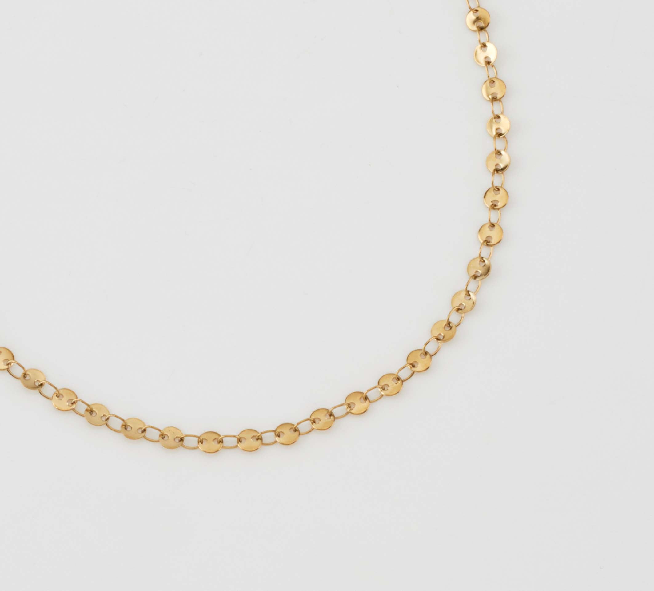 Avery - Disk Chain Necklace - Ocean Wave Jewelry
