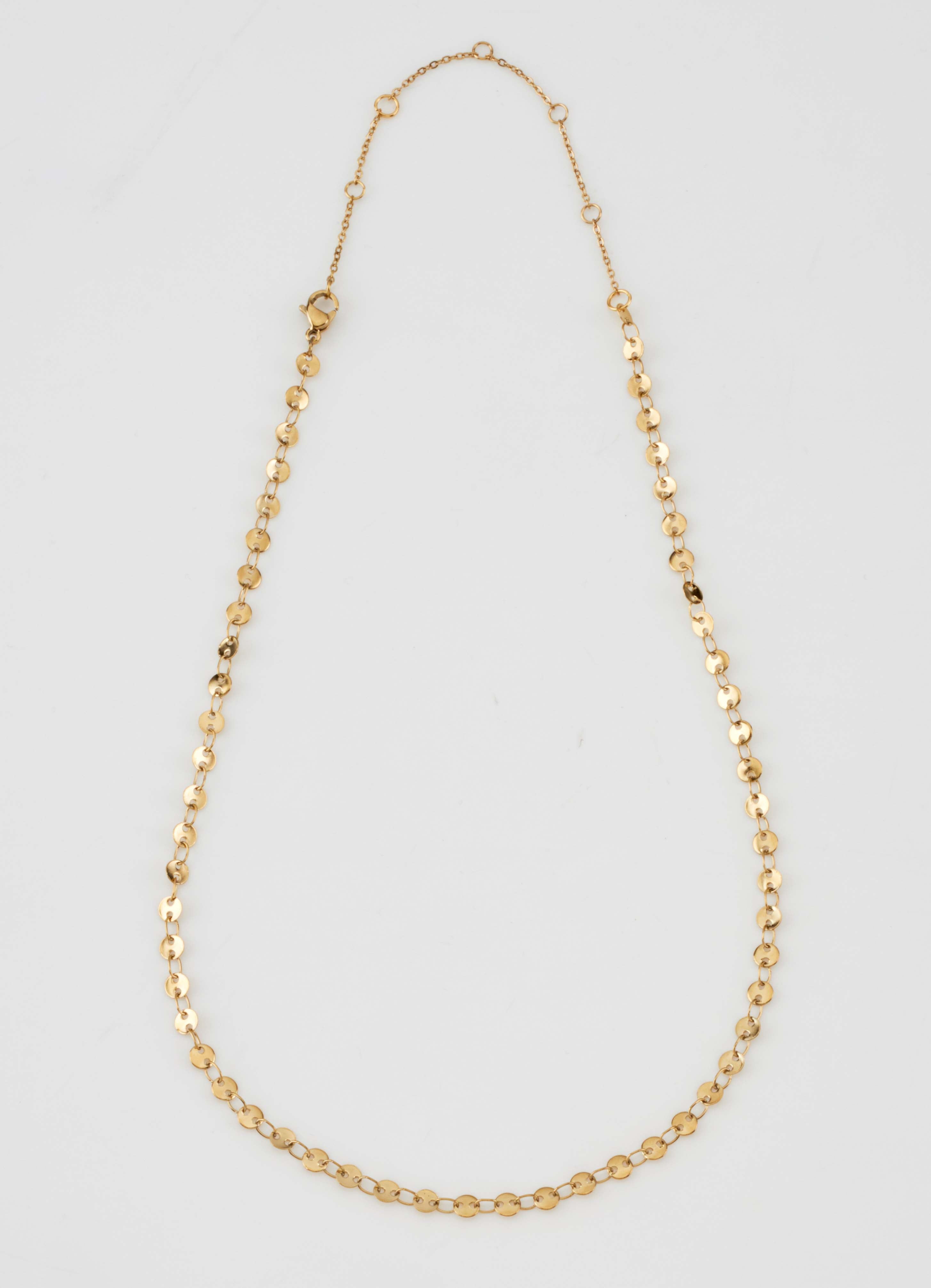Avery - Disk Chain Necklace - Ocean Wave Jewelry