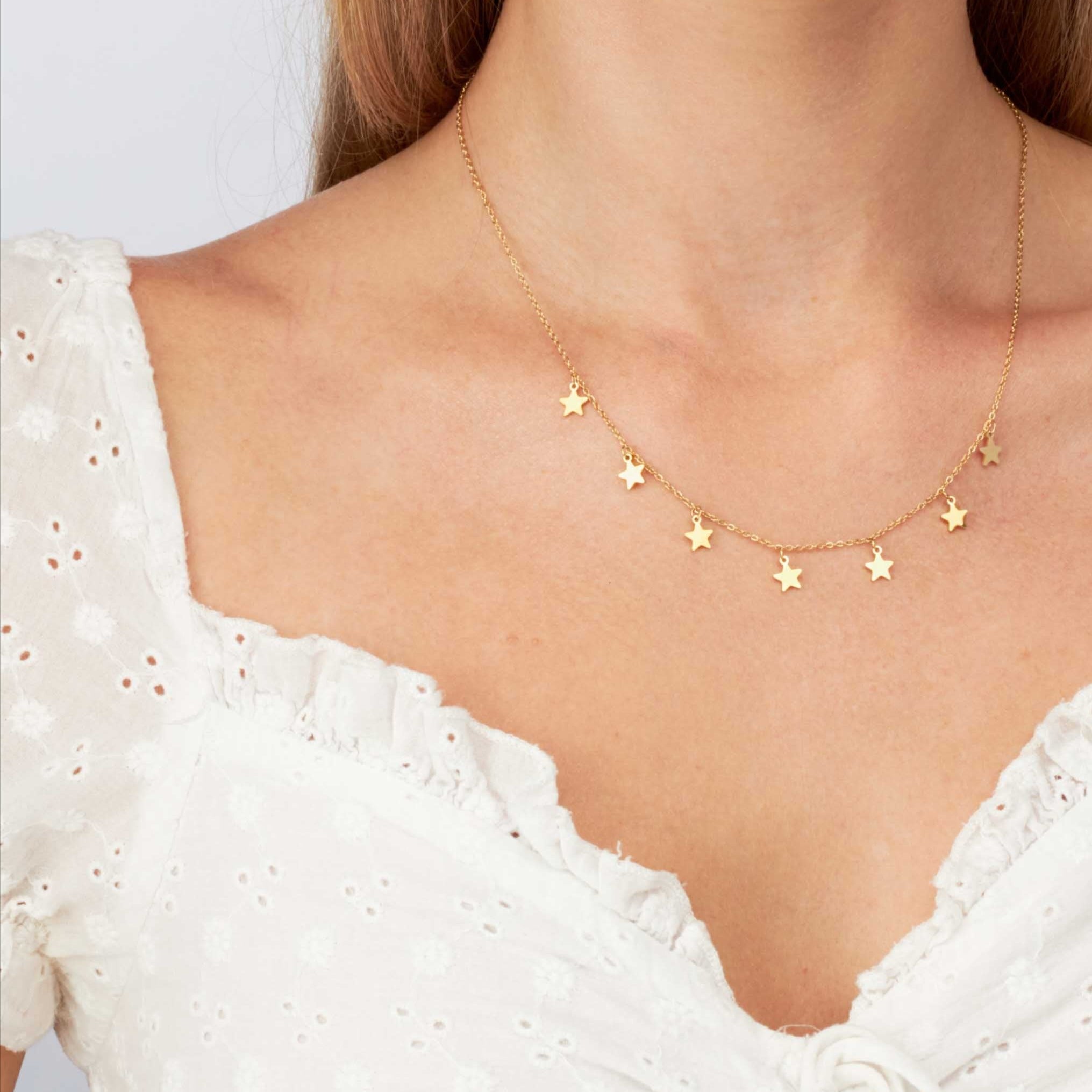 Rosie - 18k Gold Star Necklace - Ocean Wave Jewelry