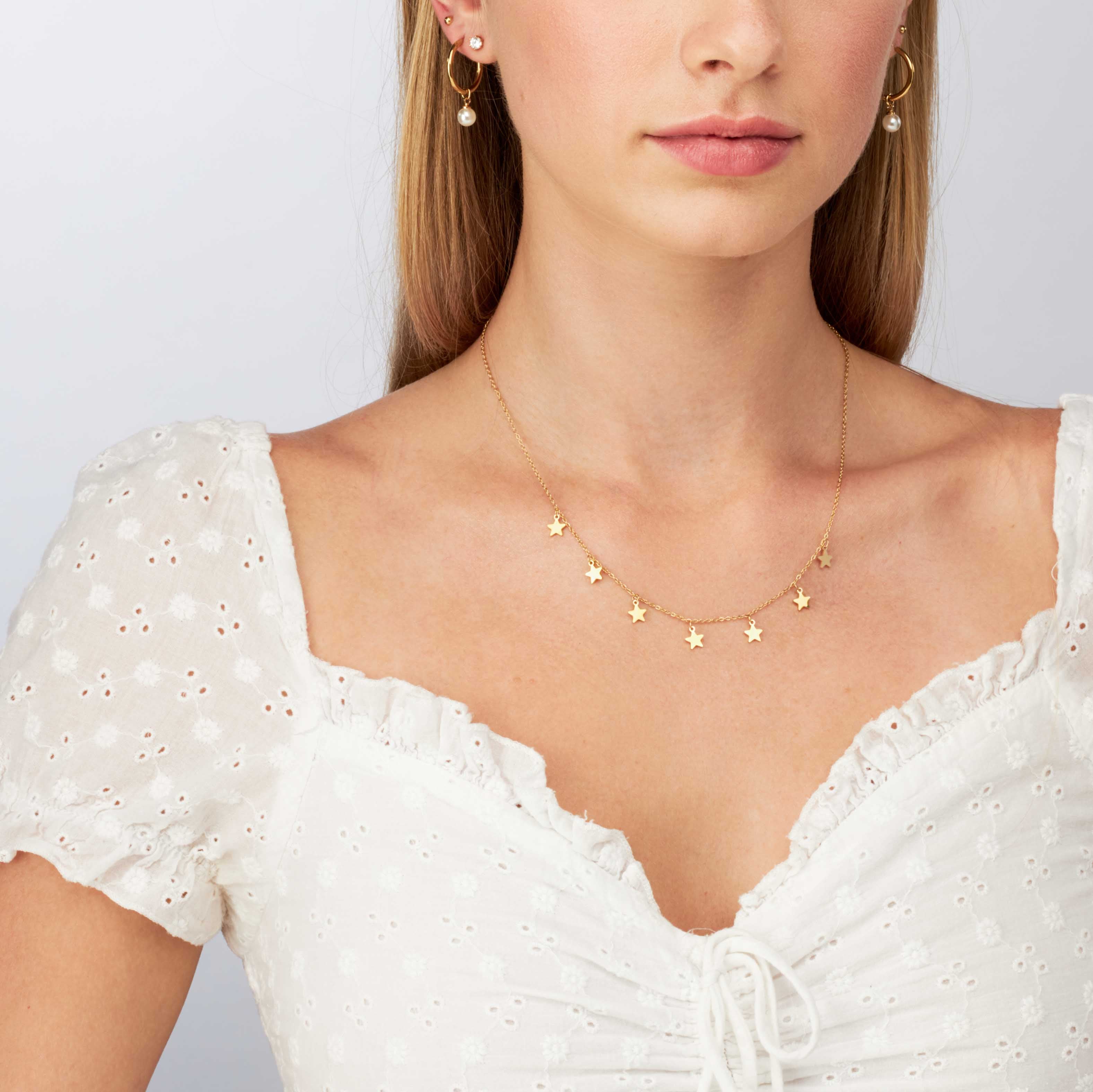 Rosie - 18k Gold Star Necklace - Ocean Wave Jewelry
