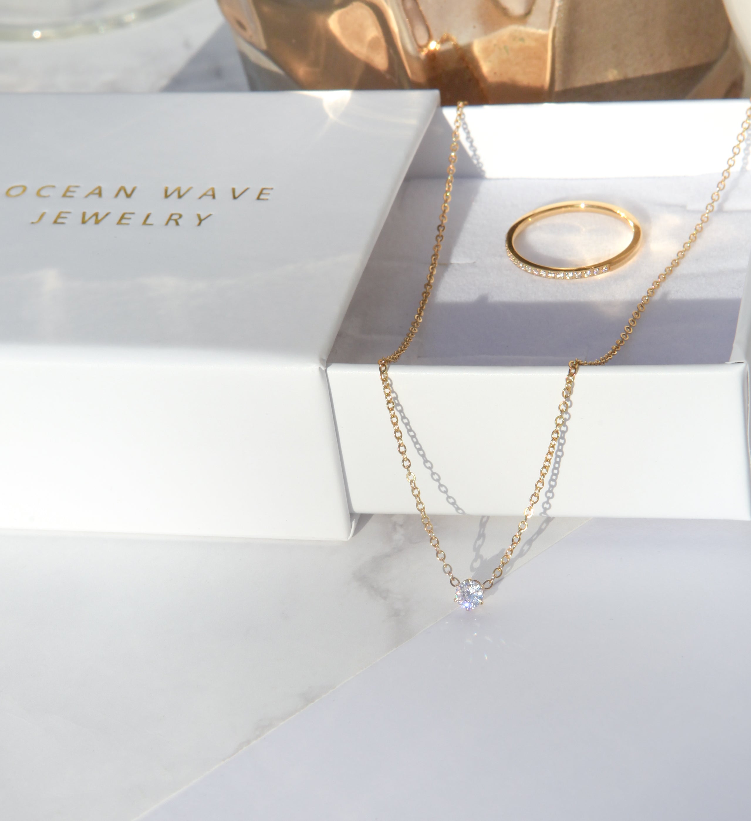 Aaliyah - Dainty Zirconia 18k Gold necklace