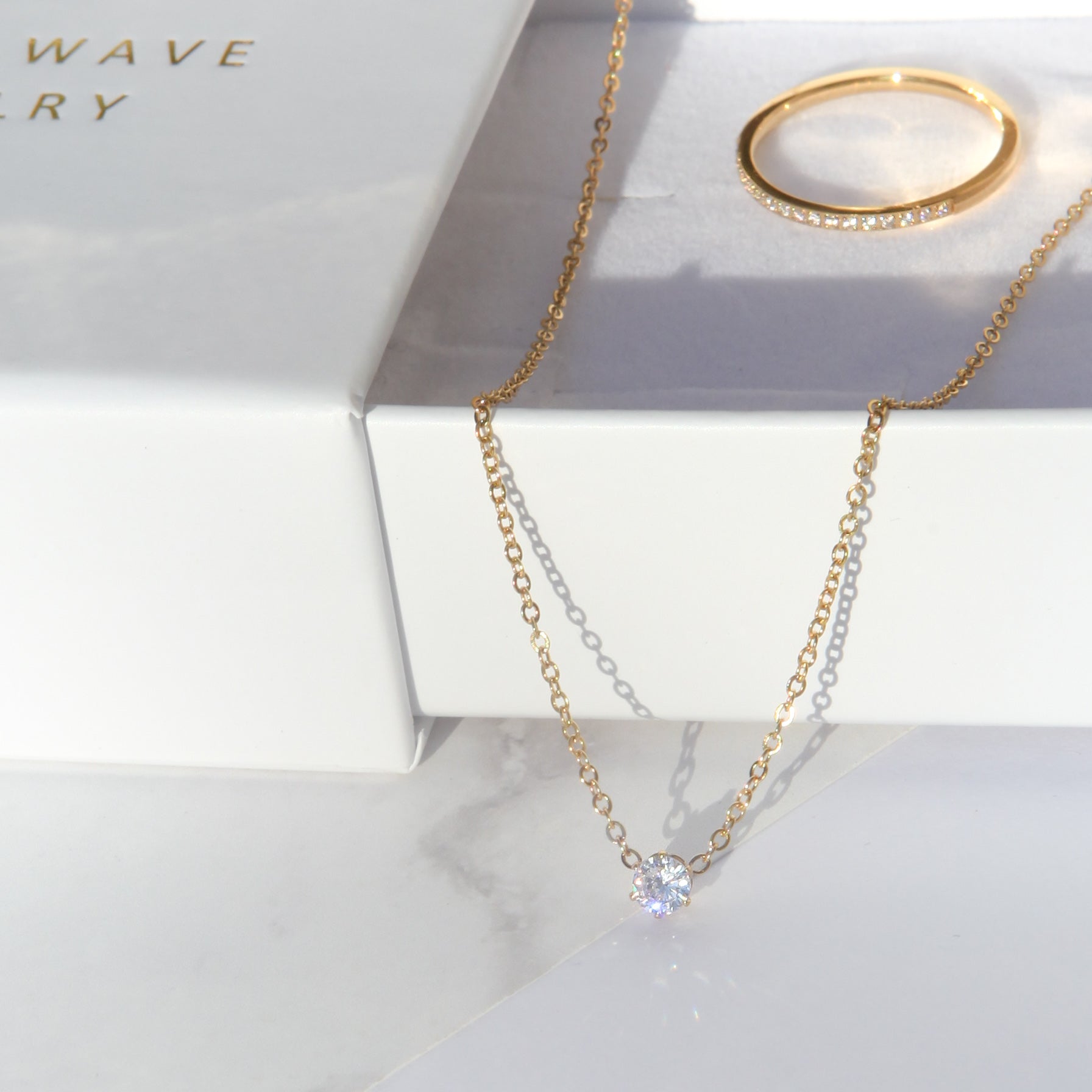 Aaliyah - Dainty Zirconia 18k Gold necklace