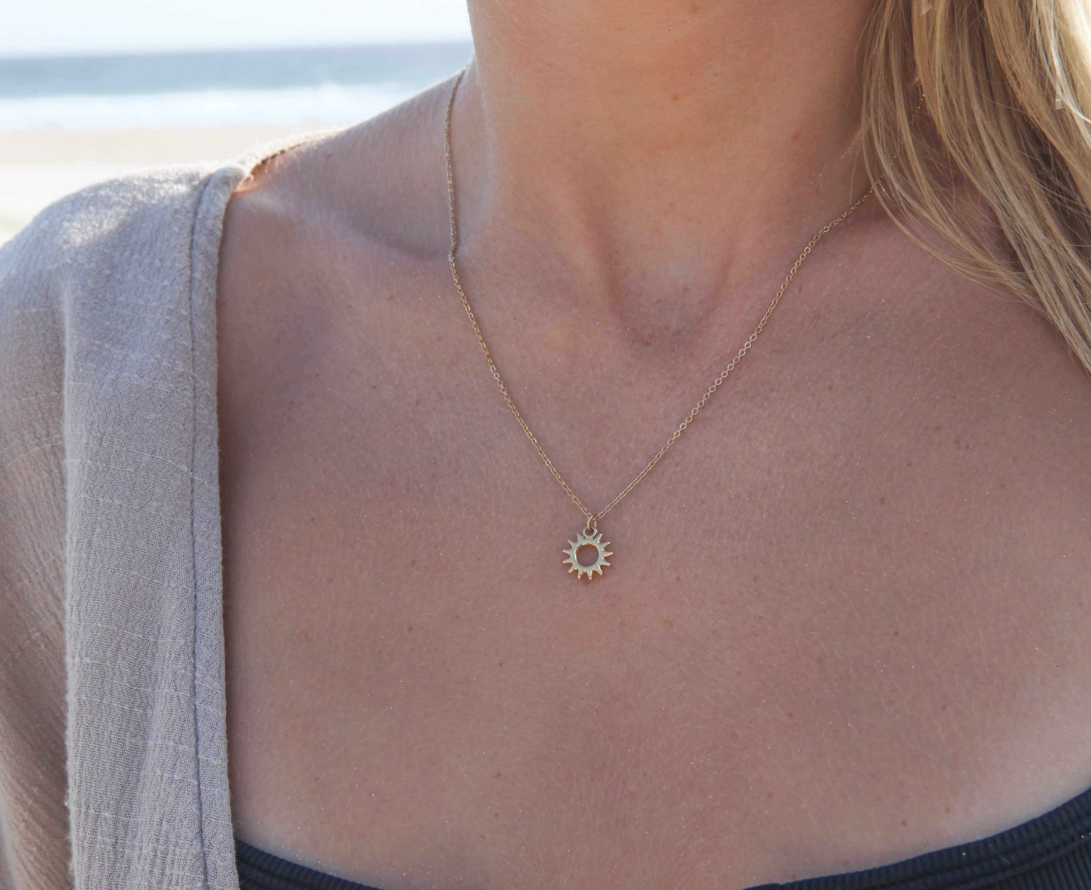 Sunshine - 18k Gold Necklace - Ocean Wave Jewelry