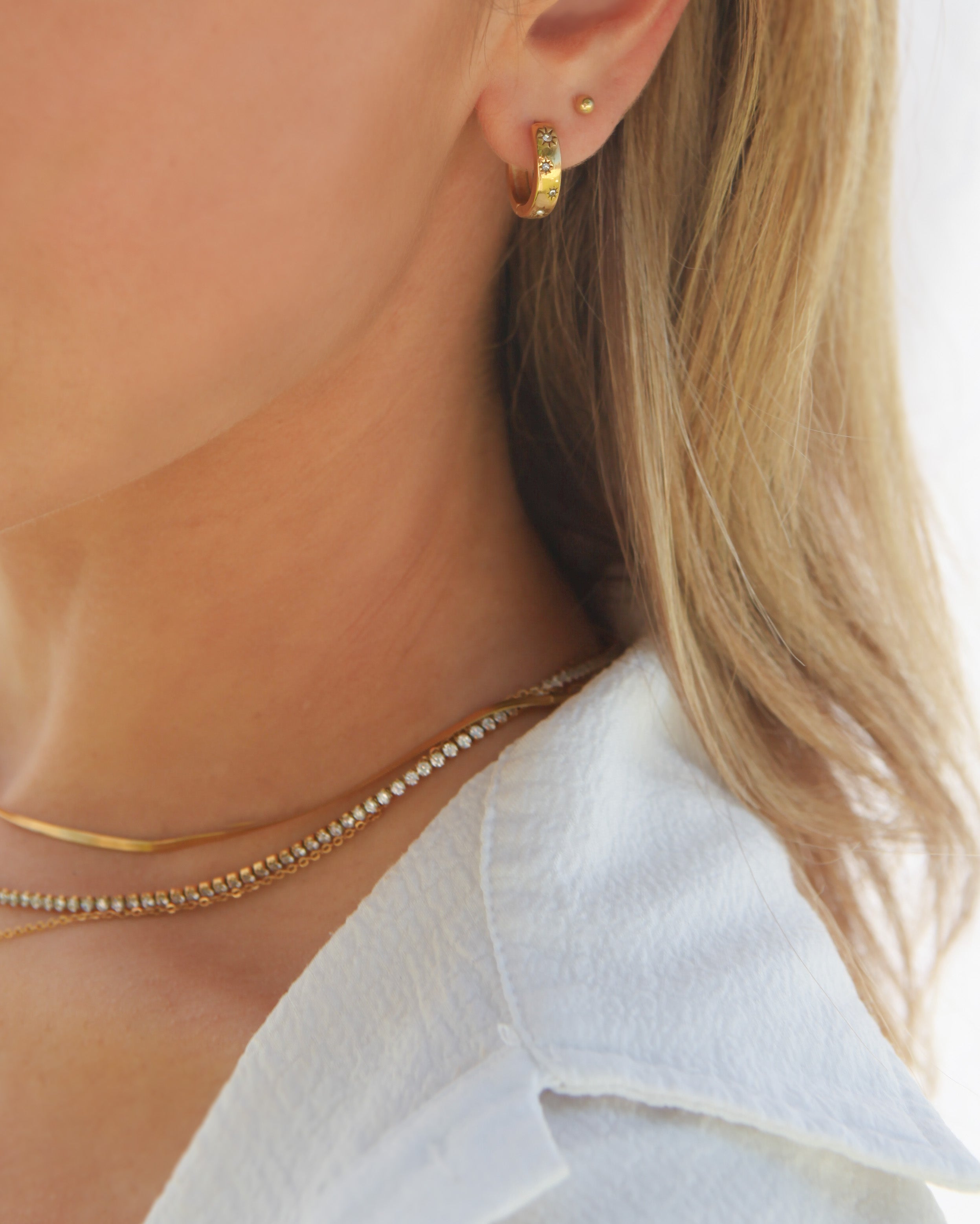 Starry Hoops - 18k Gold Earrings