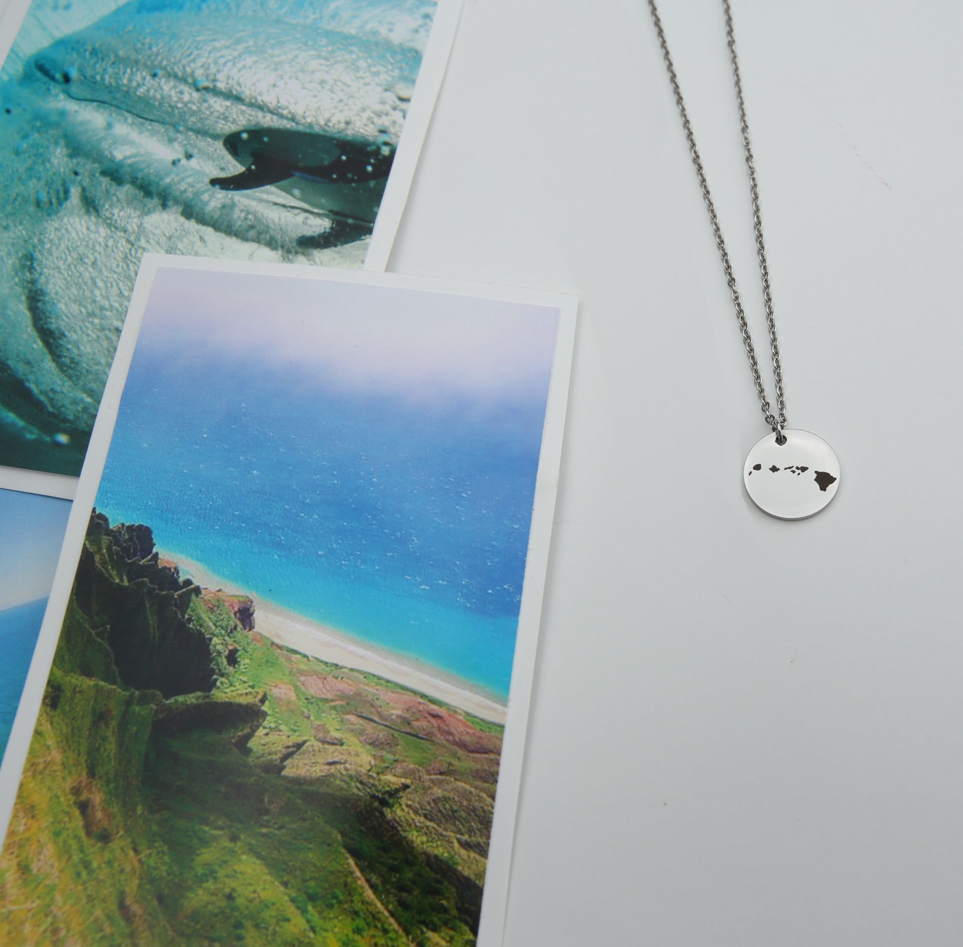 Hawaiian Islands Silver Necklace - Ocean Wave Jewelry
